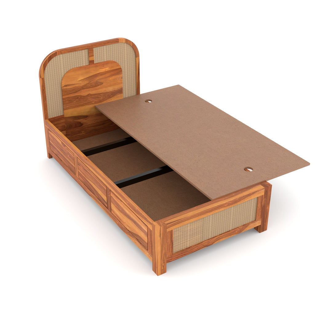 Solid Sheesham Wood Single Bed