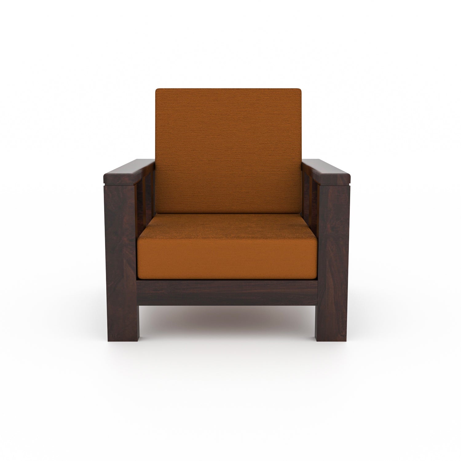 Single Seater Sofa Chair in Solid Sheesham Wood– Walnut Finish