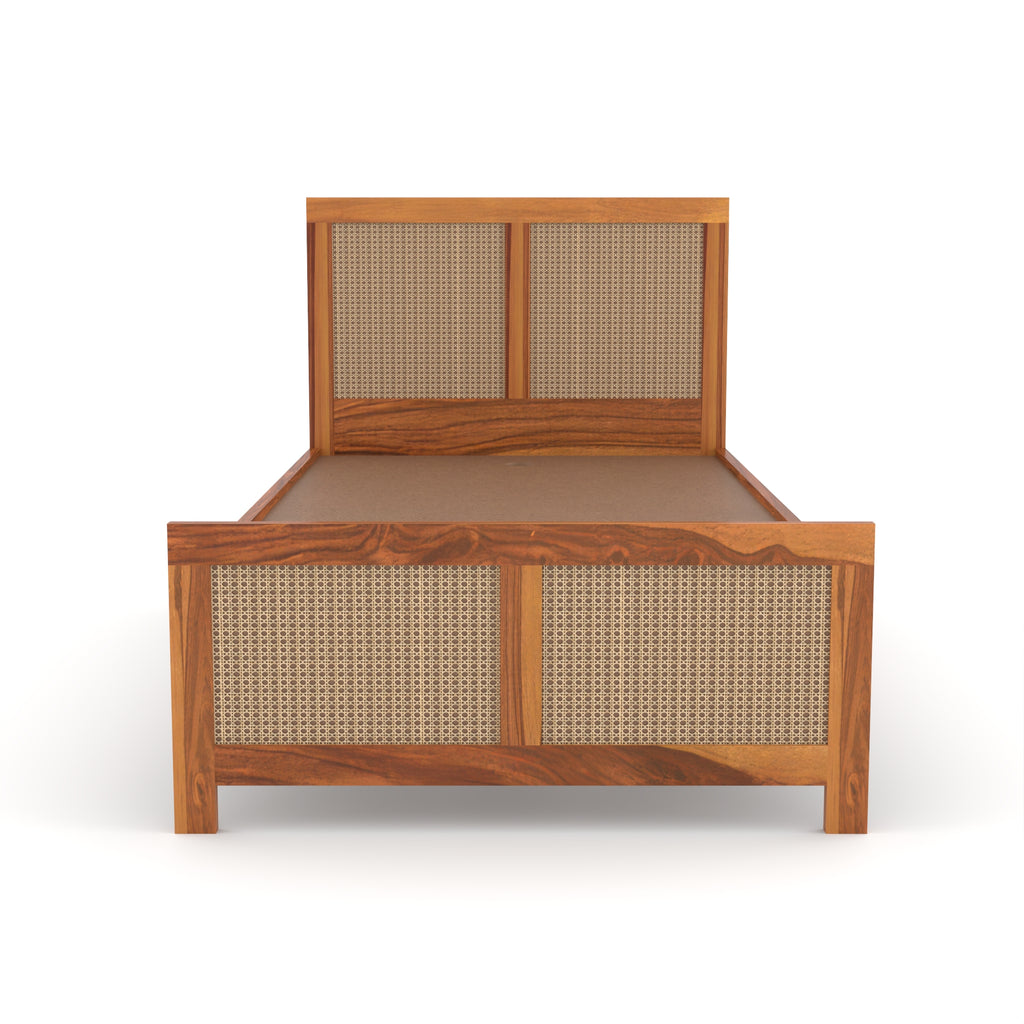 Solid Sheesham Wood Single Bed without storage