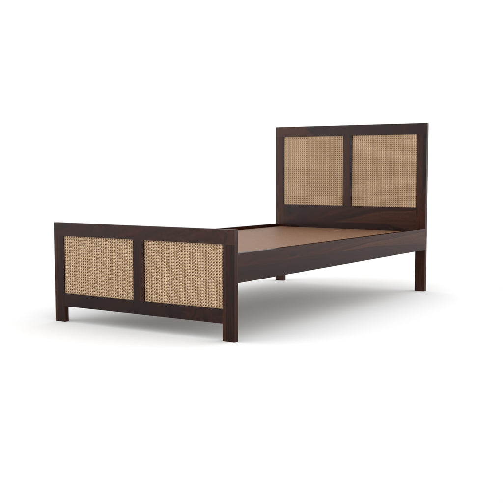 Solid Sheesham Wood Single Bed without storage