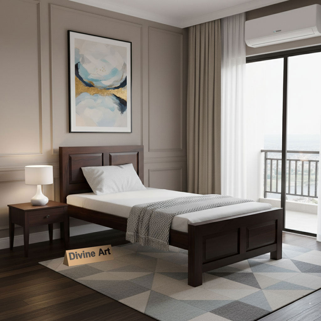 Solid Sheesham Wood Single Bed
