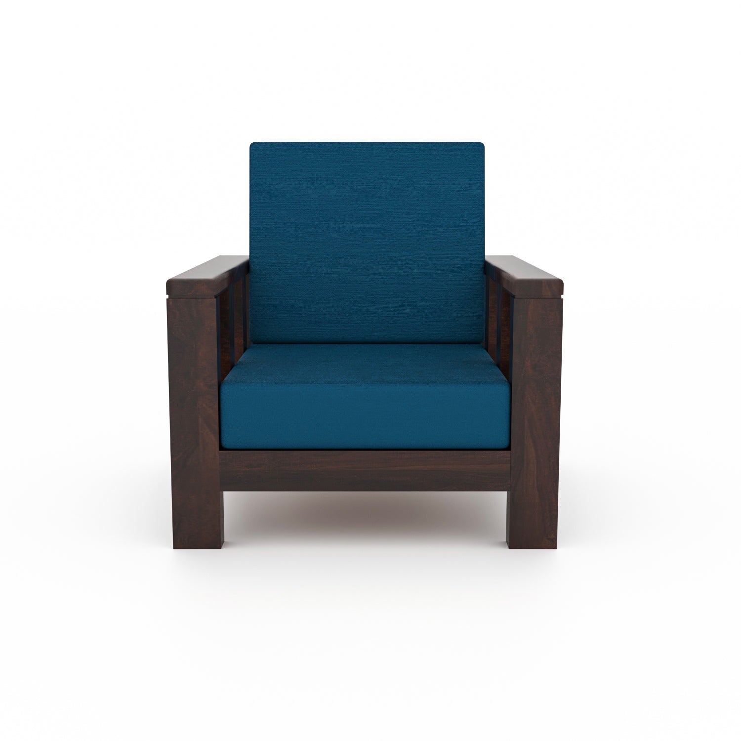 Single Seater Sofa Chair in Solid Sheesham Wood– Walnut Finish