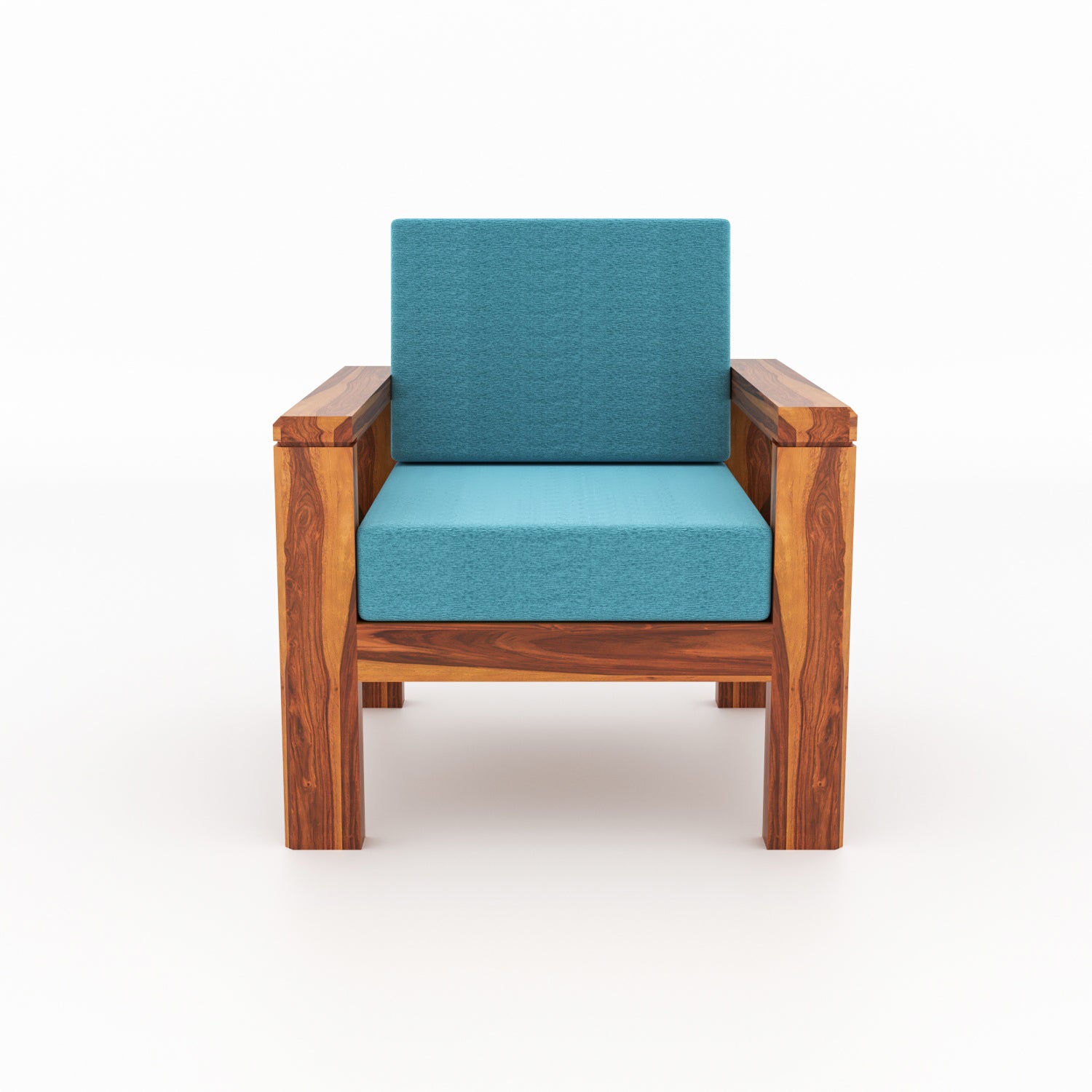 Drivora Sheesham Wood 1 Seater Sofa | Walnut Finish