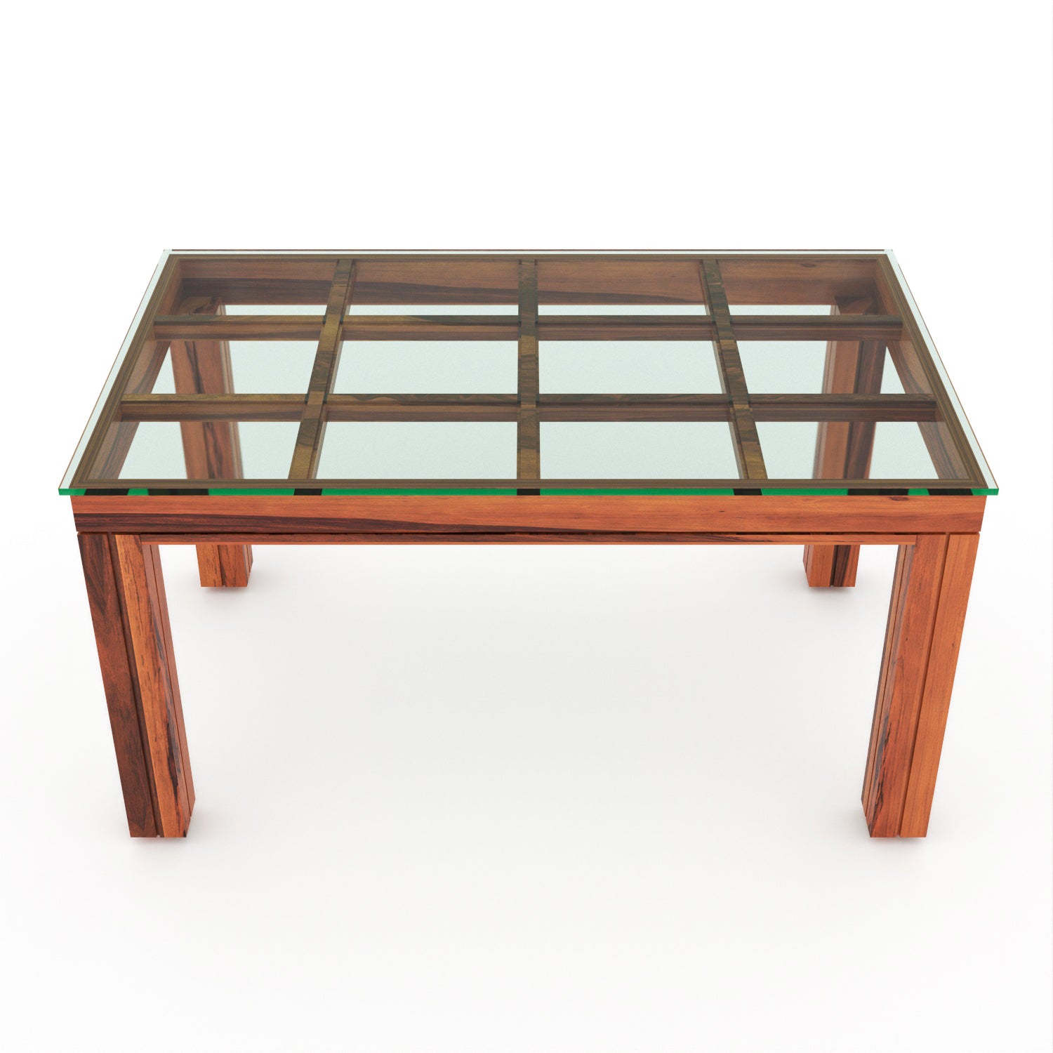 Orvyn 6 Seater Round Solid Wood Glass Top Dining Table Set