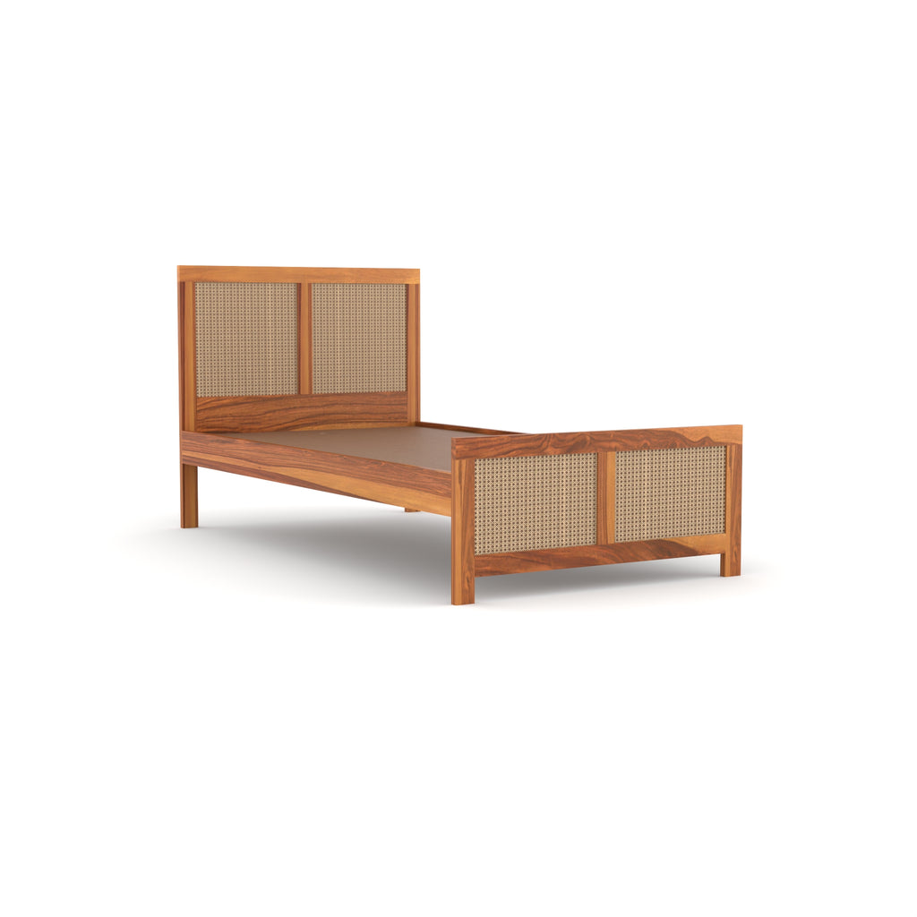 Solid Sheesham Wood Single Bed without storage