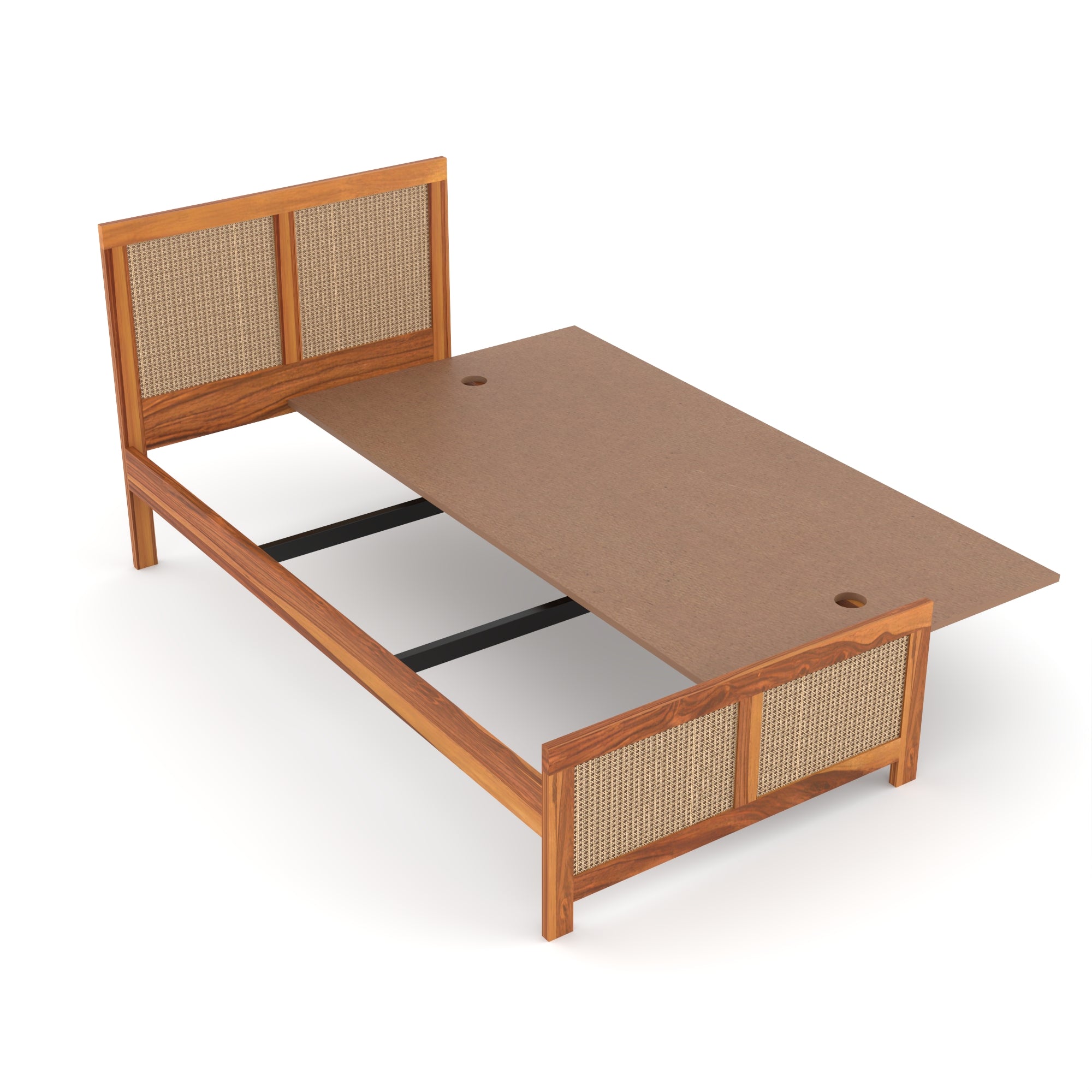 Solid Sheesham Wood Single Bed