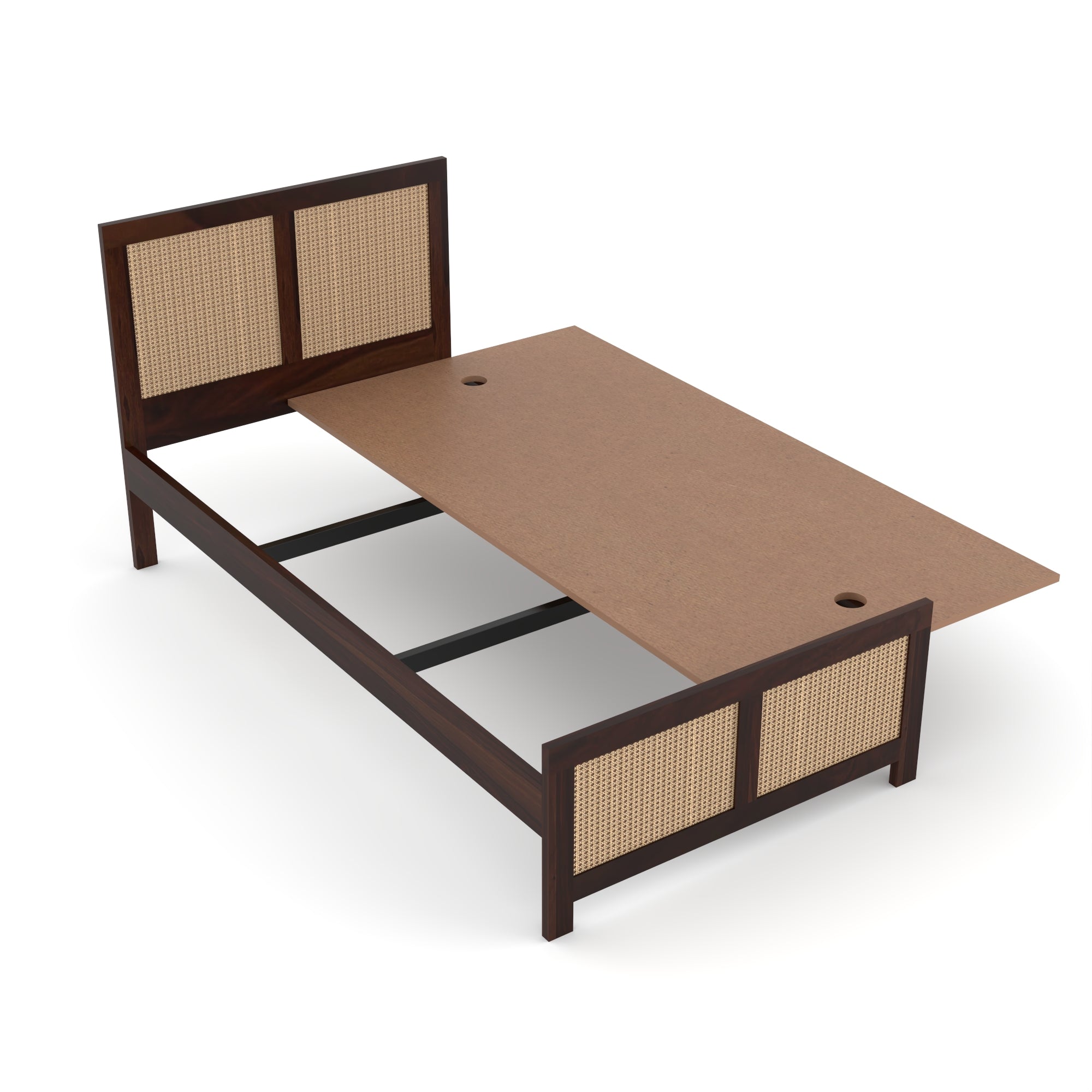 Solid Sheesham Wood Single Bed without storage