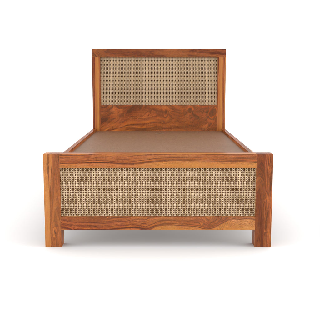 Solid Sheesham Wood Single Bed without storage