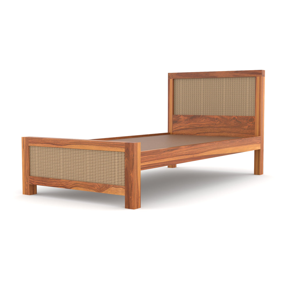 Solid Sheesham Wood Single Bed without storage