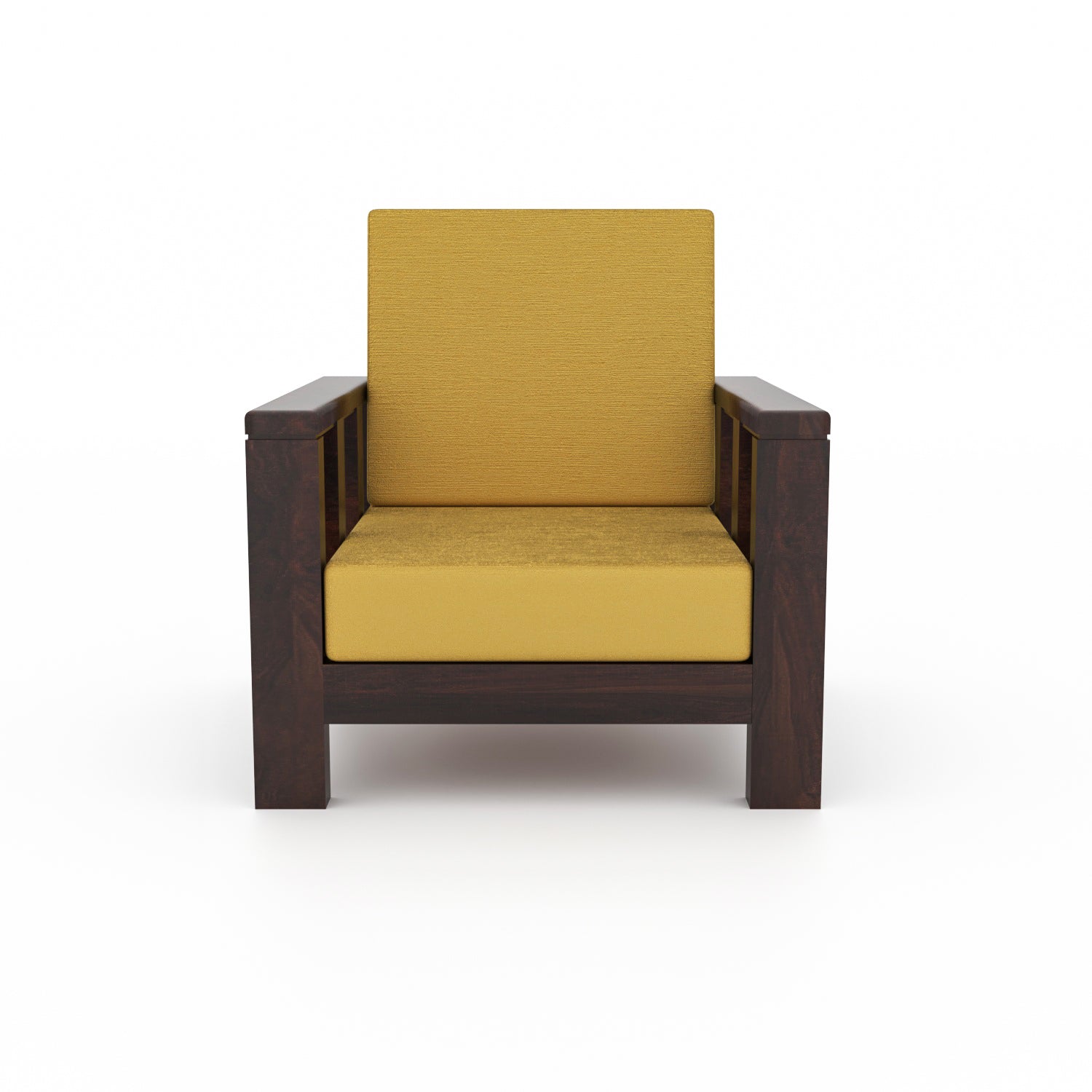 Solid Sheesham Wood 5 Seater Wooden Sofa Set | Walnut Finish