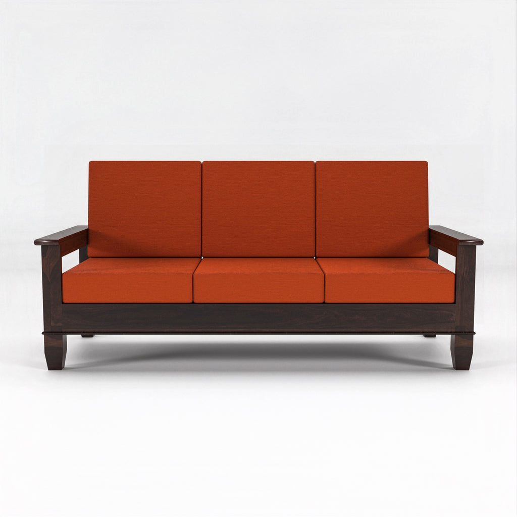 7 Seater Solid Sheesham Wood Sofa Set For Living Room | Walnut Finish
