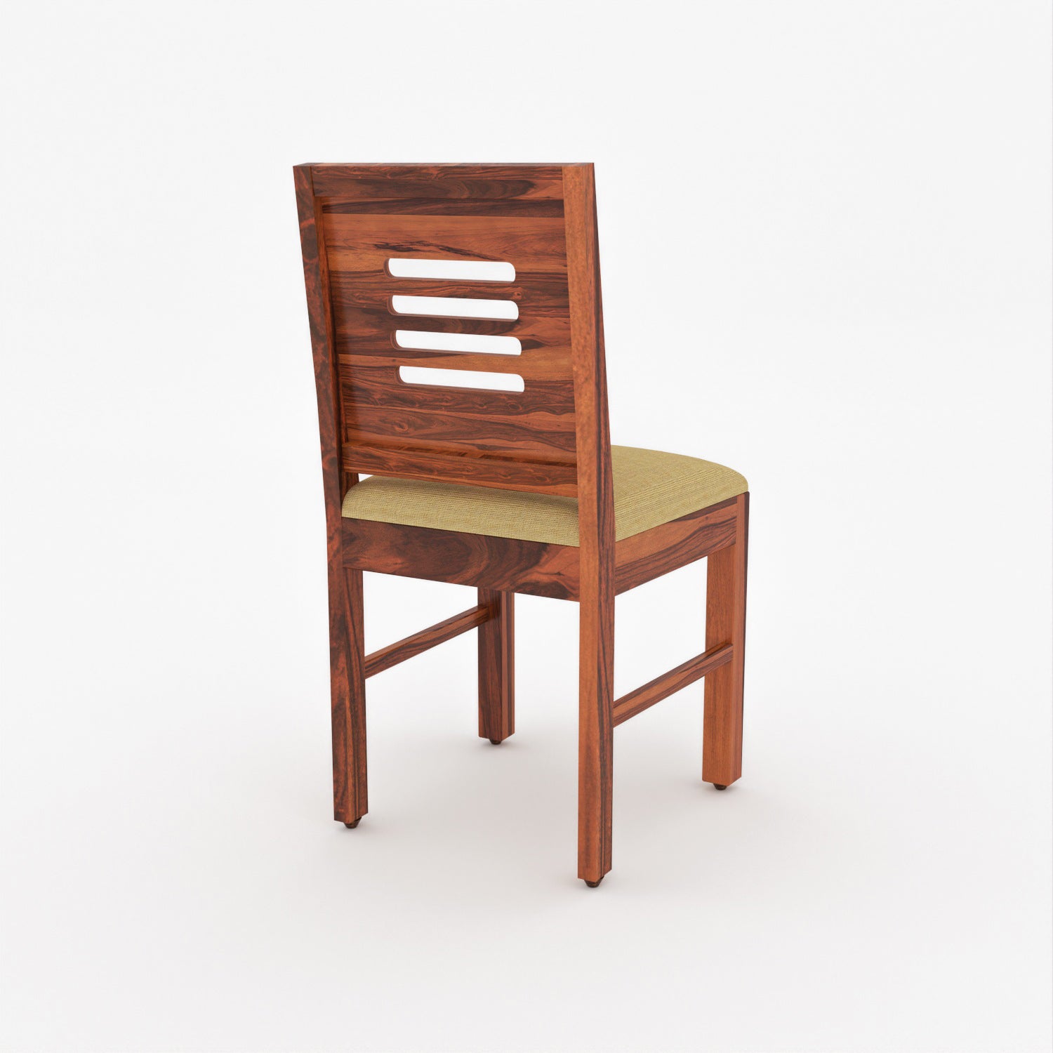 Kythera 4 Seater Round Solid Wood Glass Top Dining Table Set