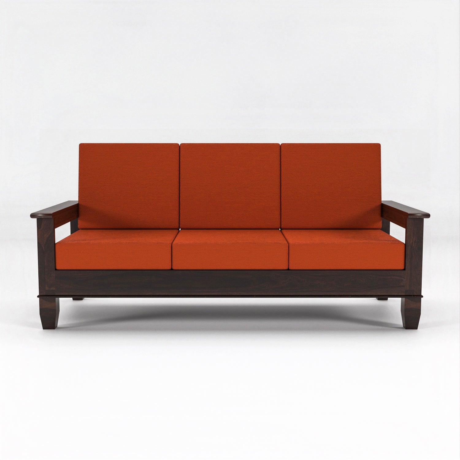 Premium Solid Sheesham Wood 5 Seater Wooden Sofa Set | Walnut Finish