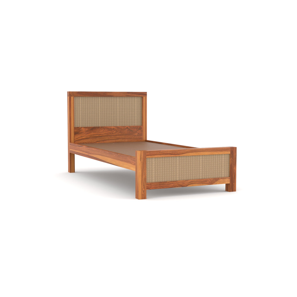 Solid Sheesham Wood Single Bed without storage