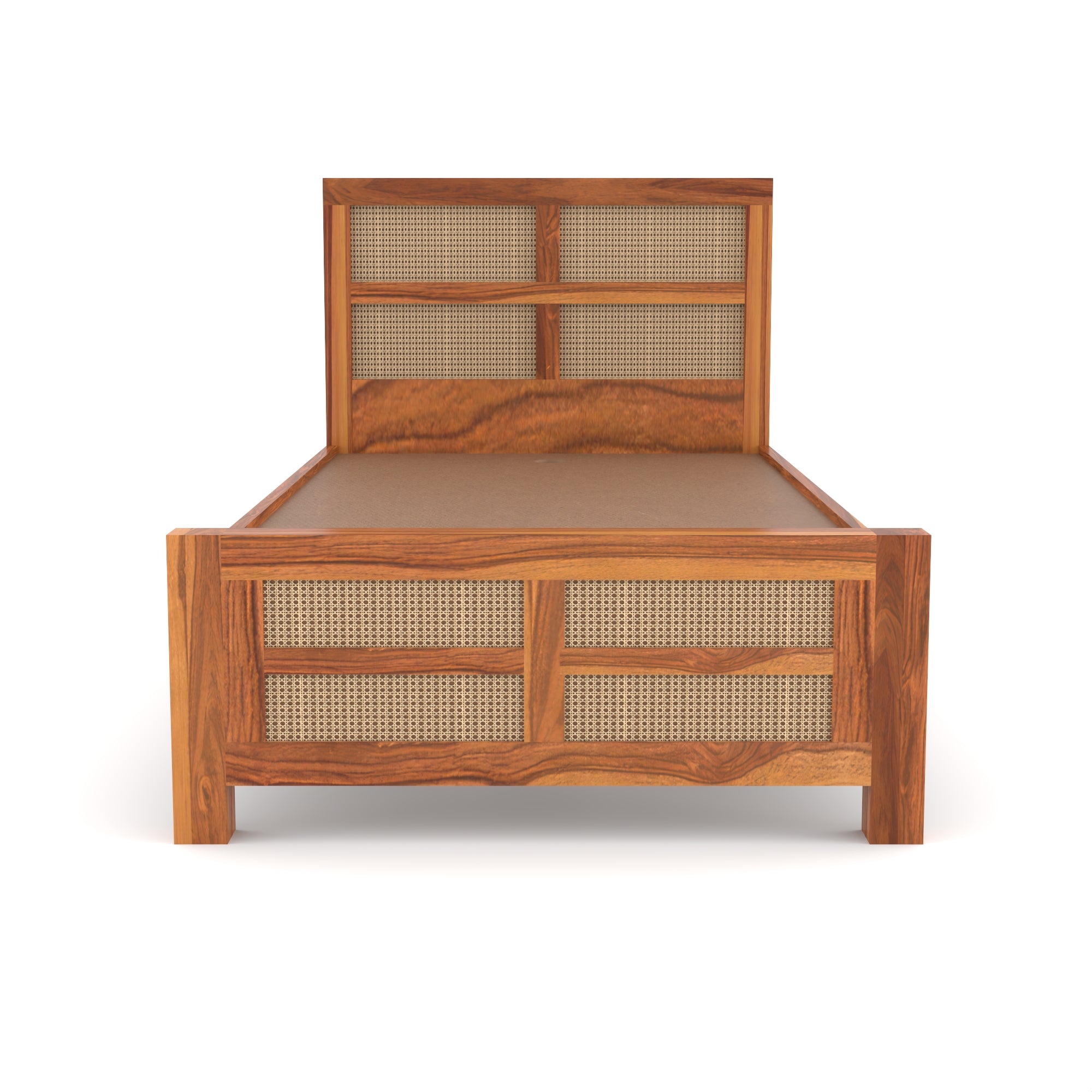 Solid Sheesham Wood Single Bed without storage