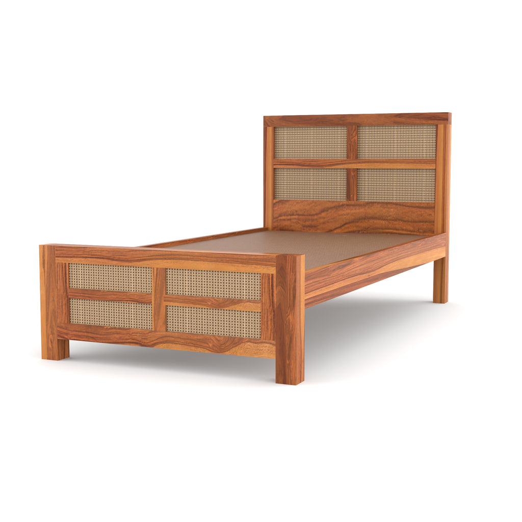 Solid Sheesham Wood single Bed without storage