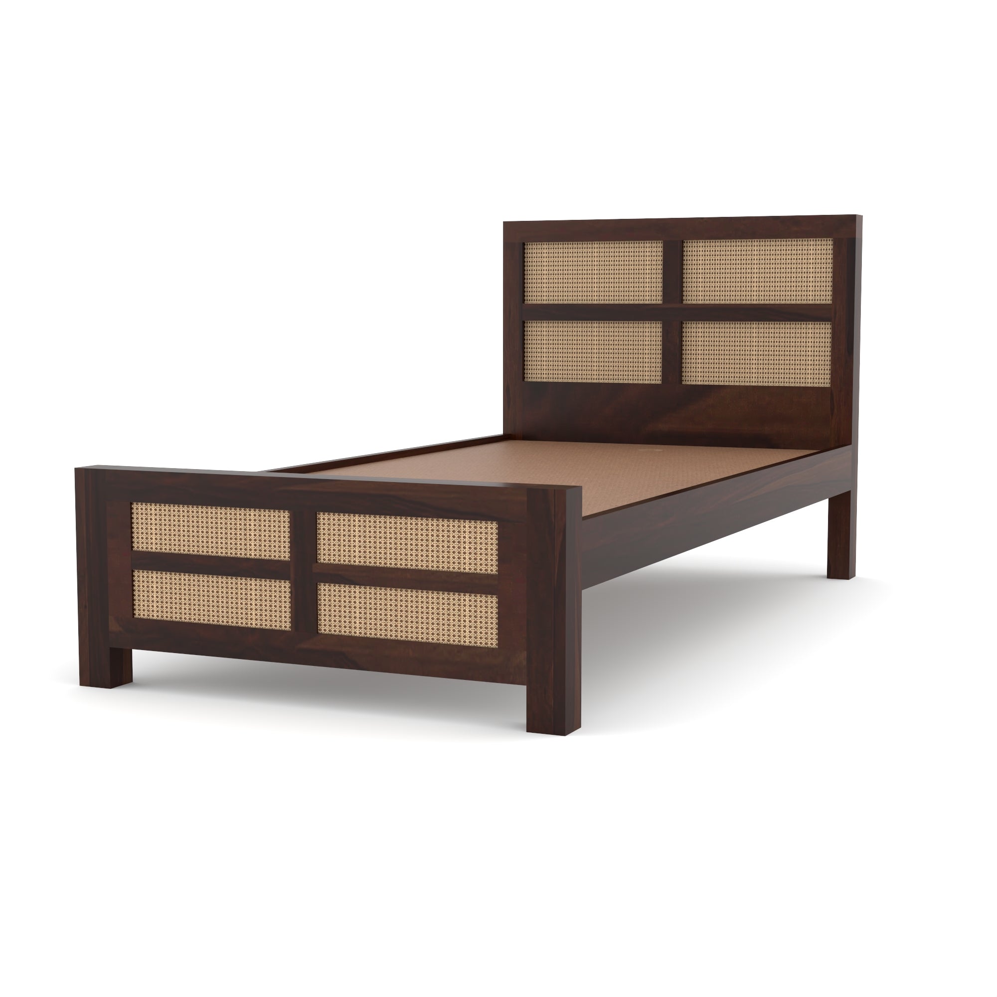 Solid Sheesham Wood Single Bed without storage