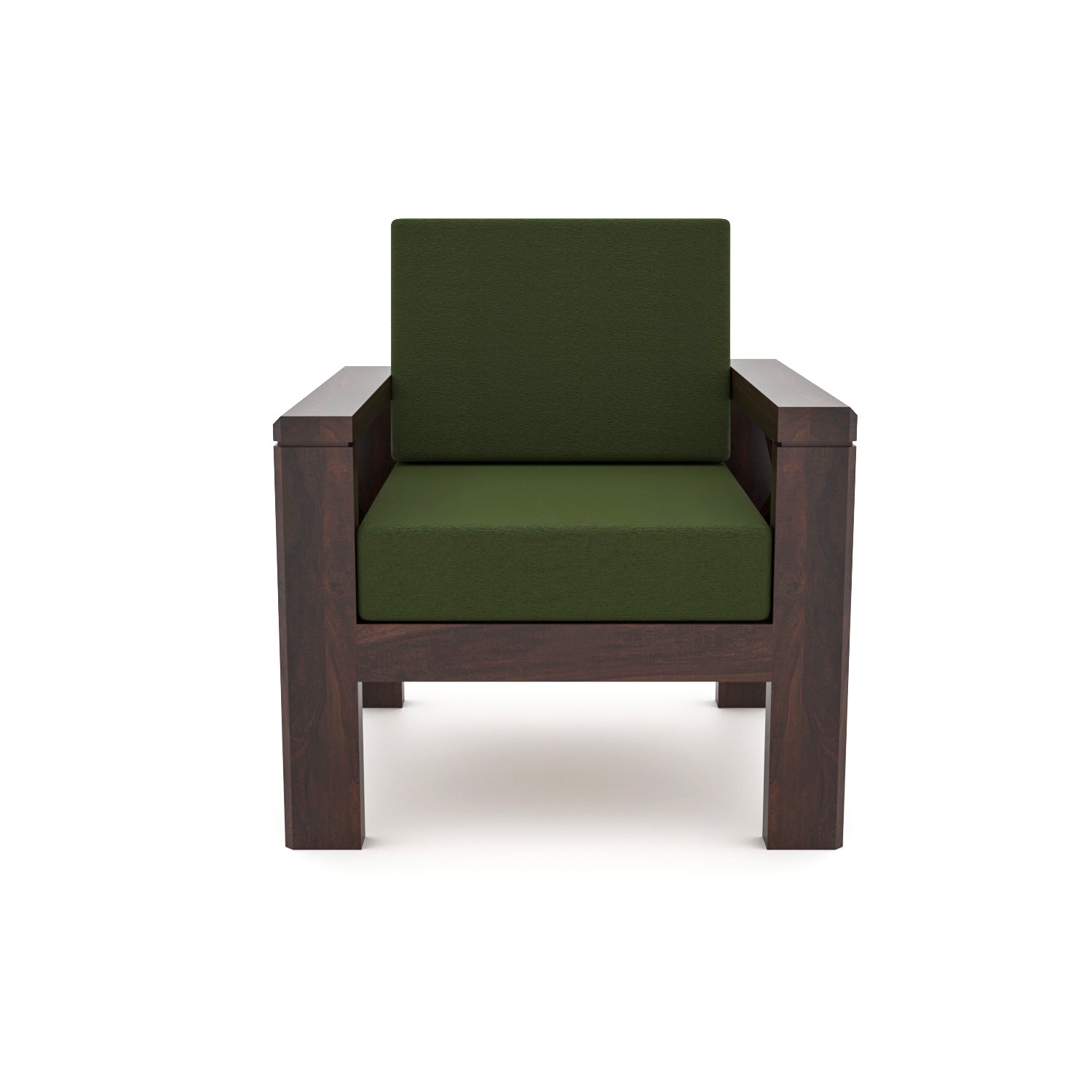 Drivora Sheesham Wood 1 Seater Sofa | Walnut Finish