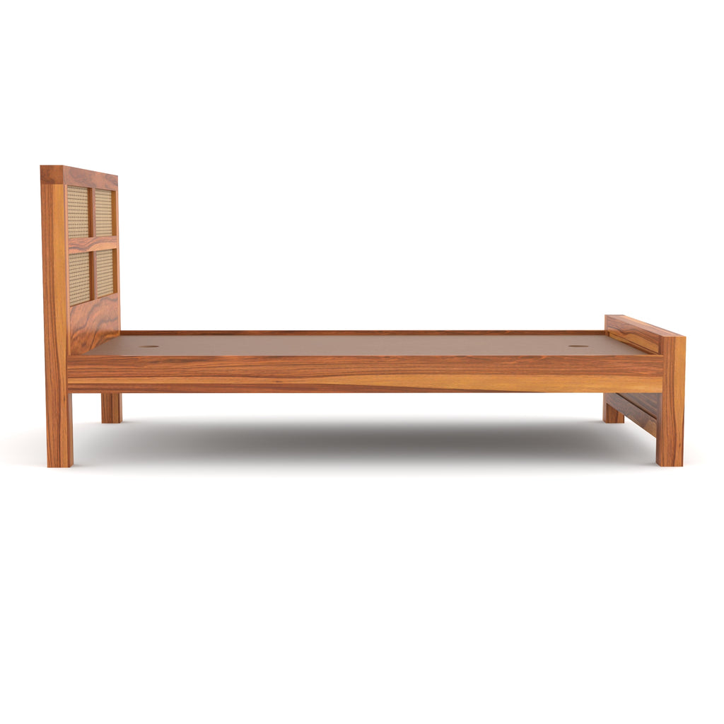 Solid Sheesham Wood Single Bed without storage