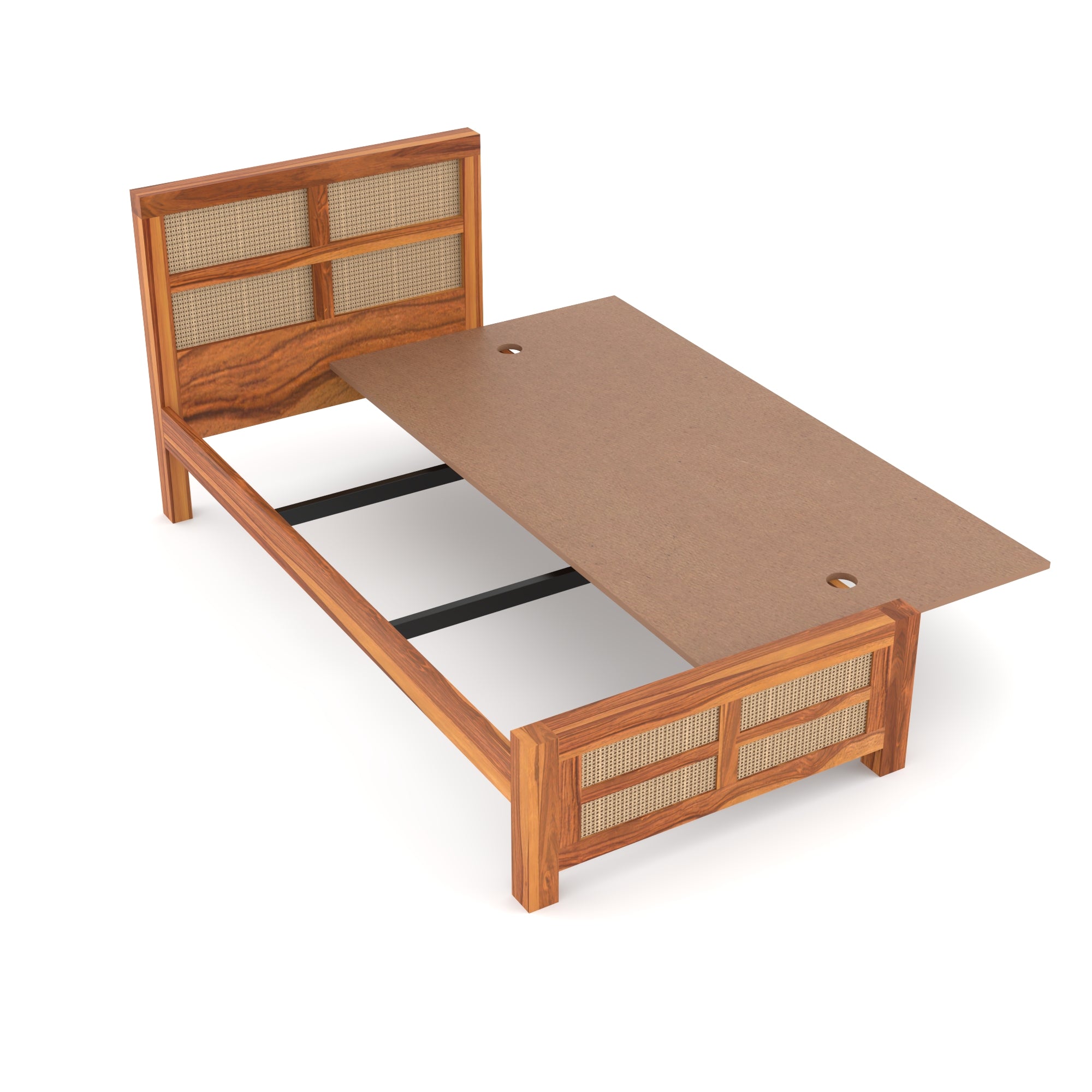 Solid Sheesham Wood single Bed without storage