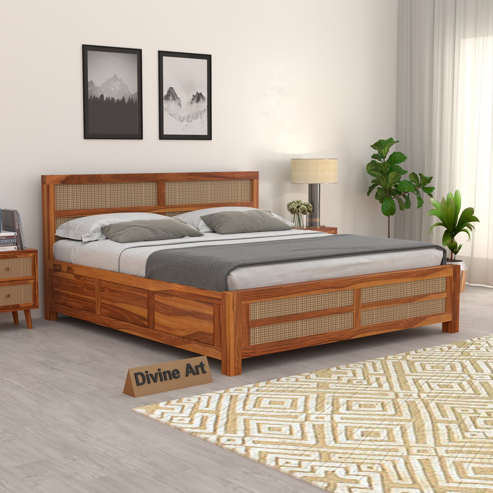 Solid Sheesham Wood queen size Bed