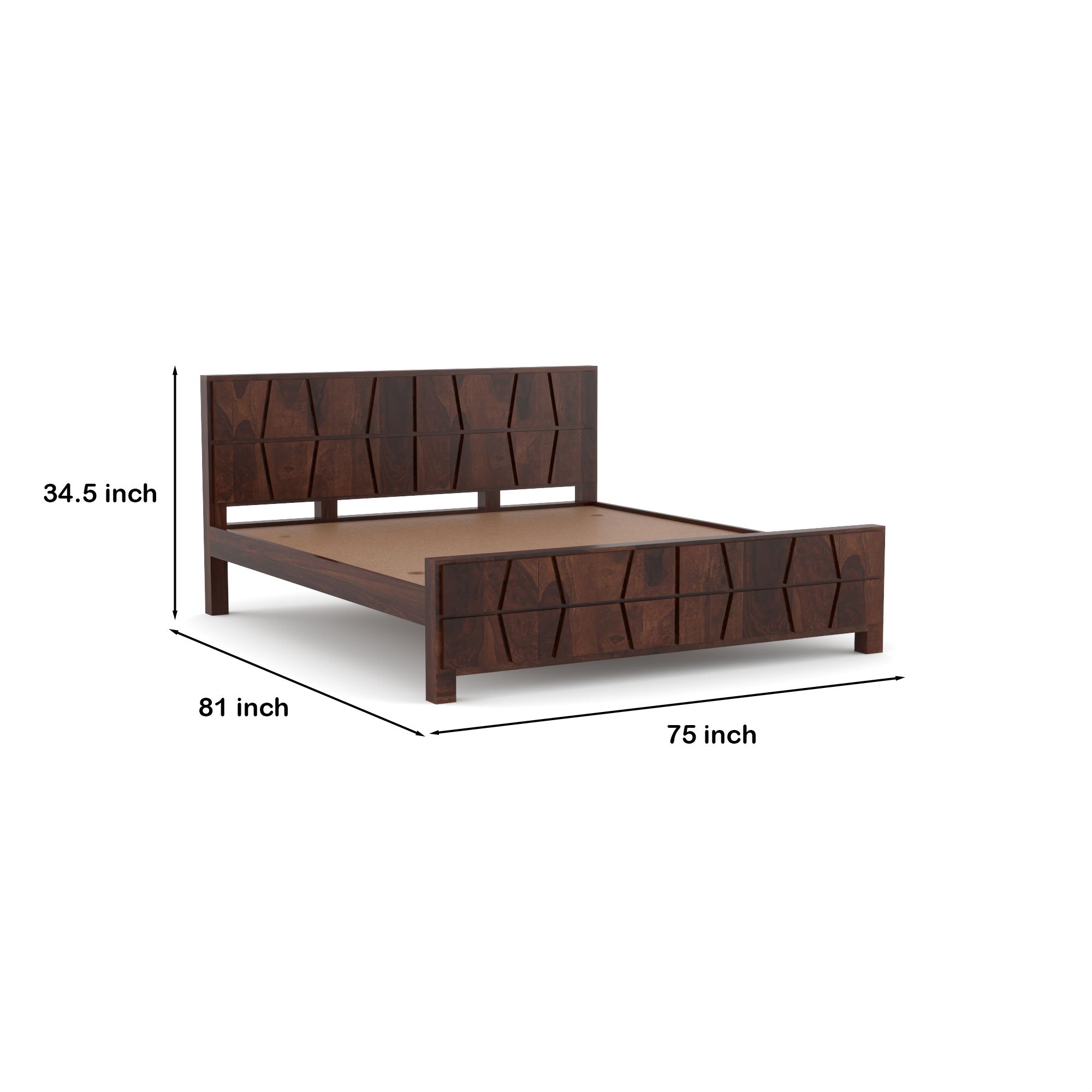 Solid Sheesham Wood king size Bed without storage
