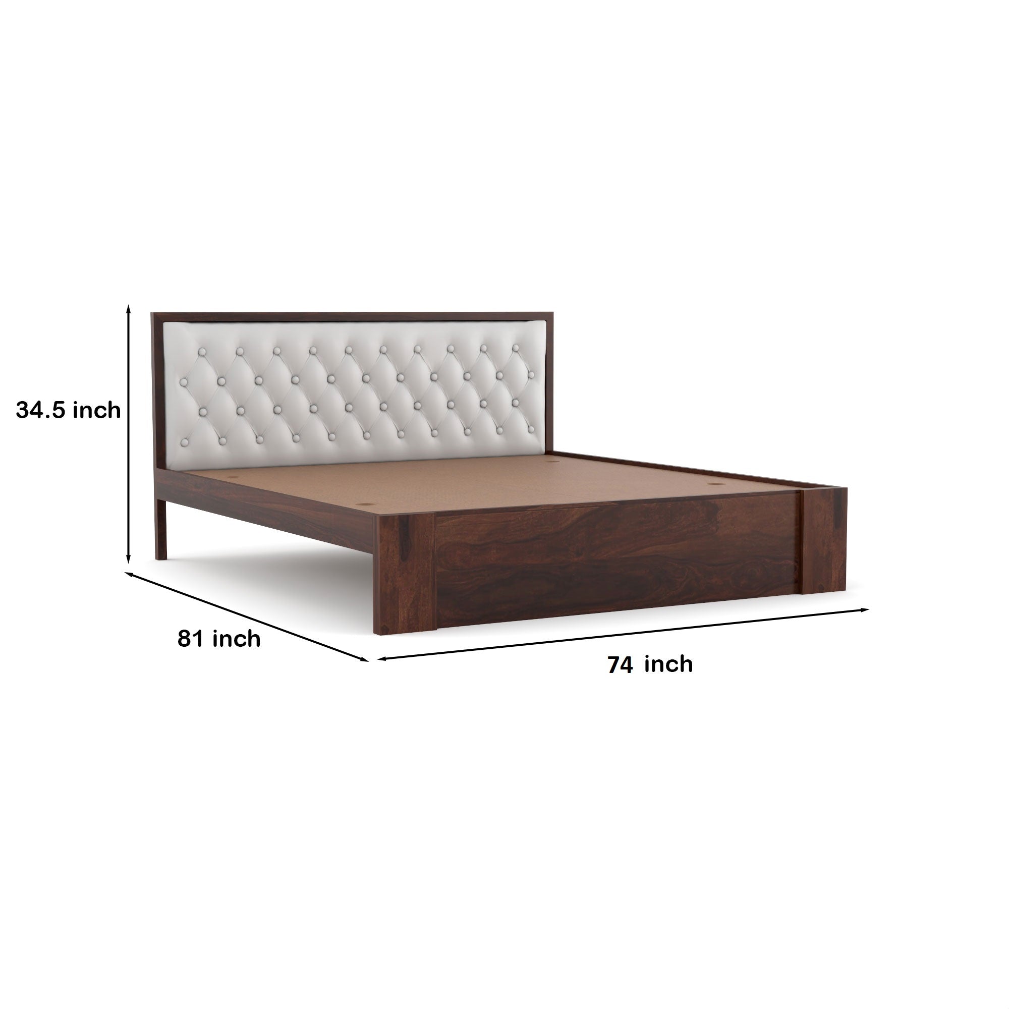 Solid Sheesham Wood king size Bed without storage | 3 Year Warranty