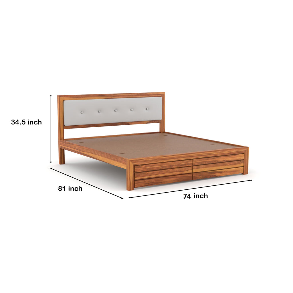 Furnir Solid Sheesham Wood king size Bed | 3 Year Warranty