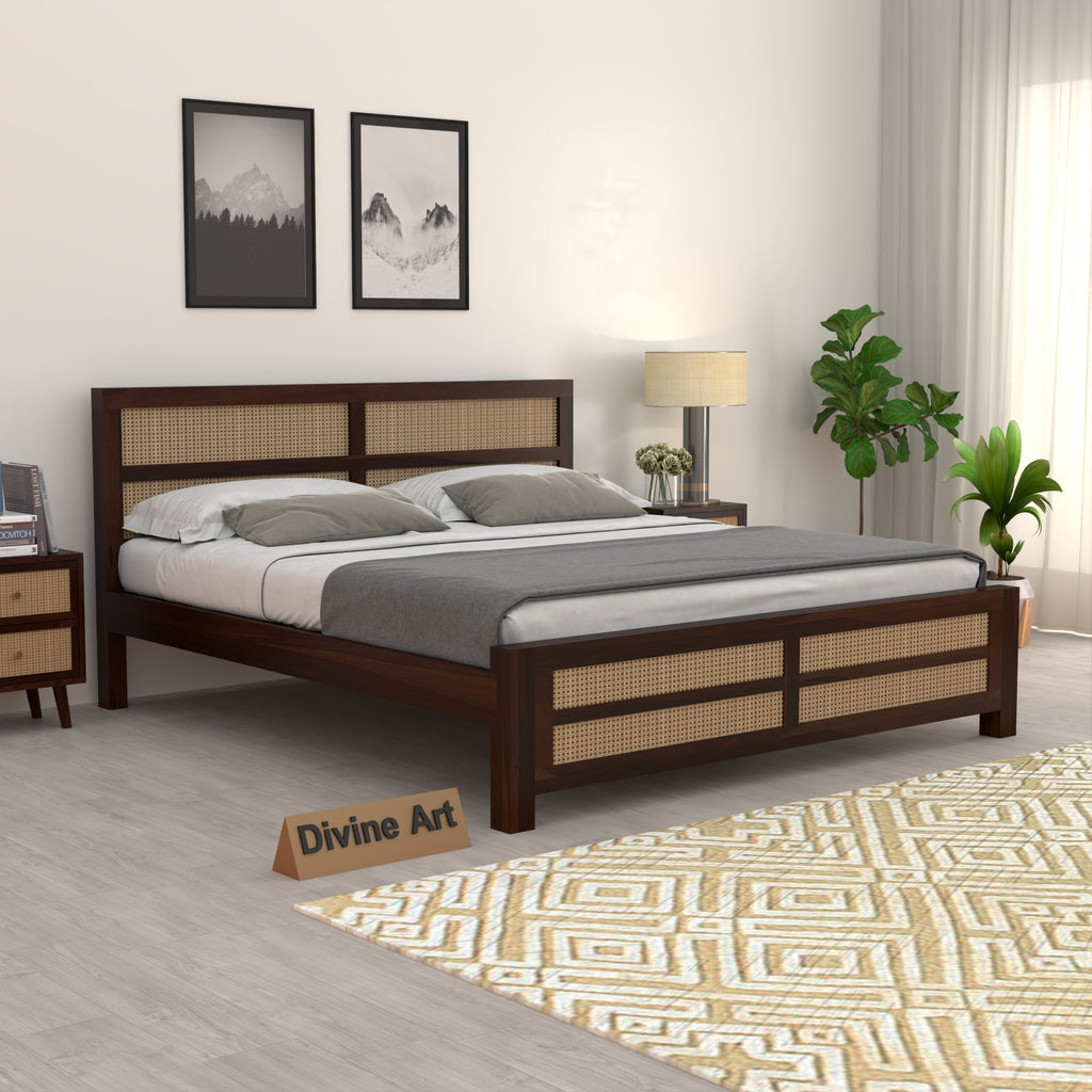 Solid Sheesham Wood king size Bed without storage