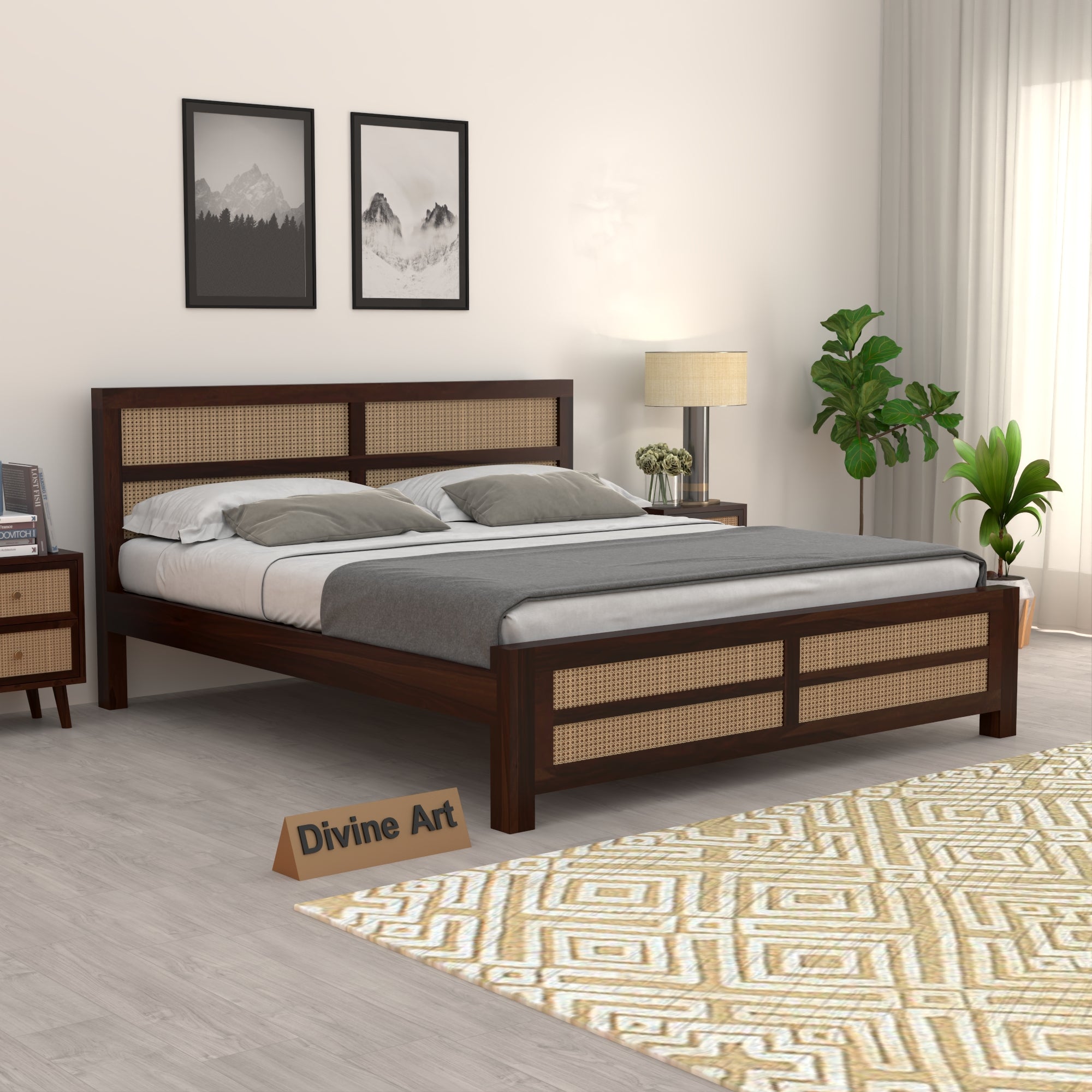 Solid Sheesham Wood king size Bed without storage