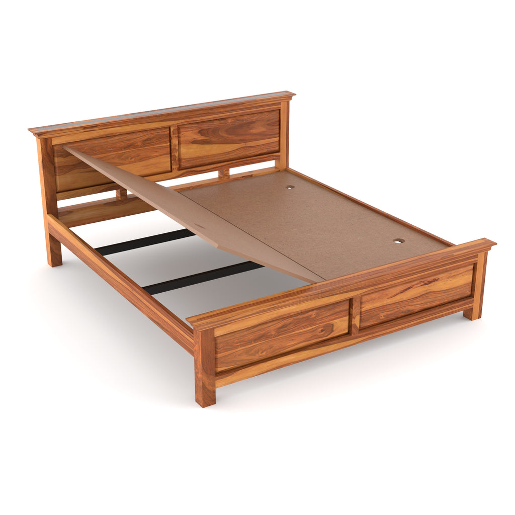 Solid Sheesham Wood Queen Bed