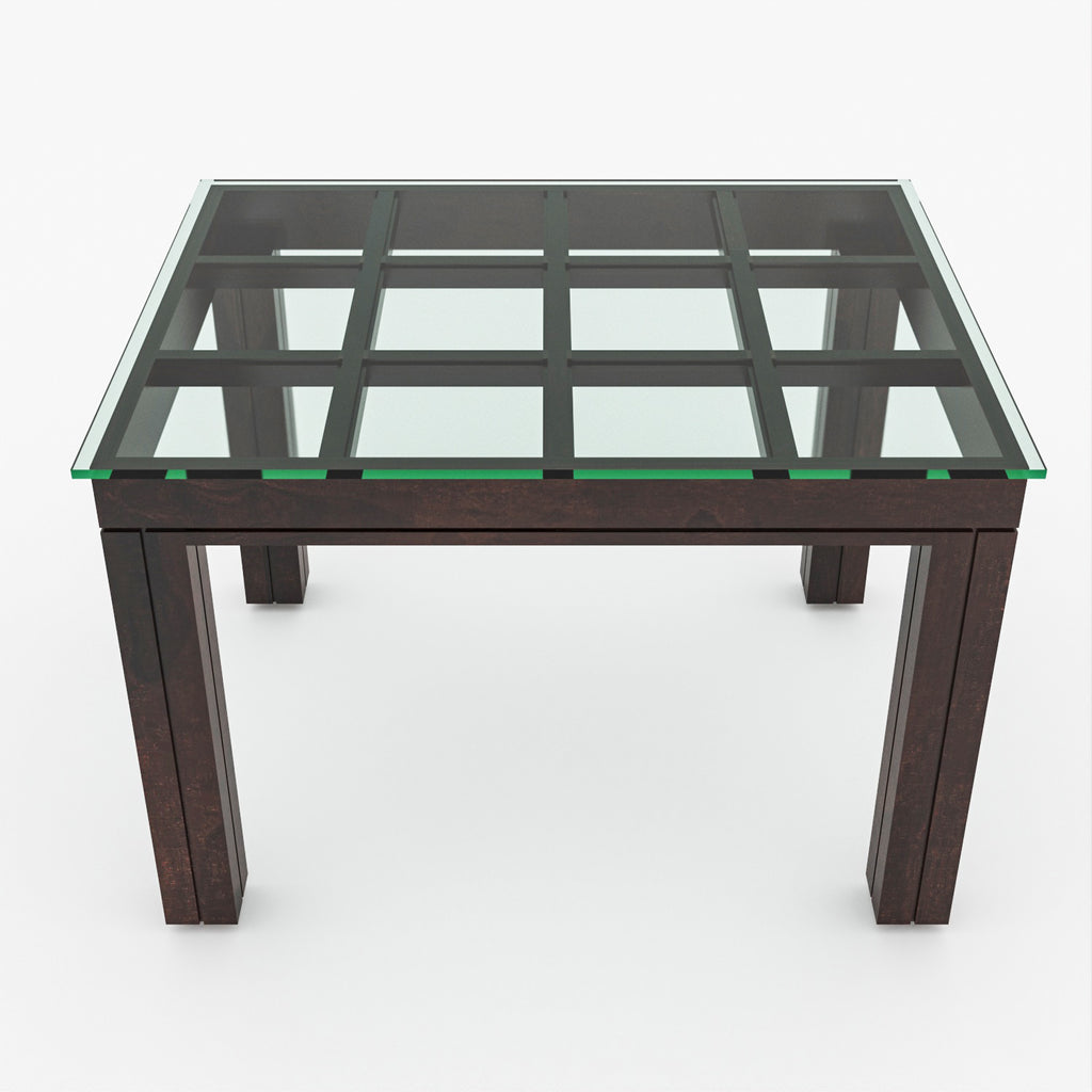 Auralis 4 Seater Round Solid Wood Glass Top Dining Table Set