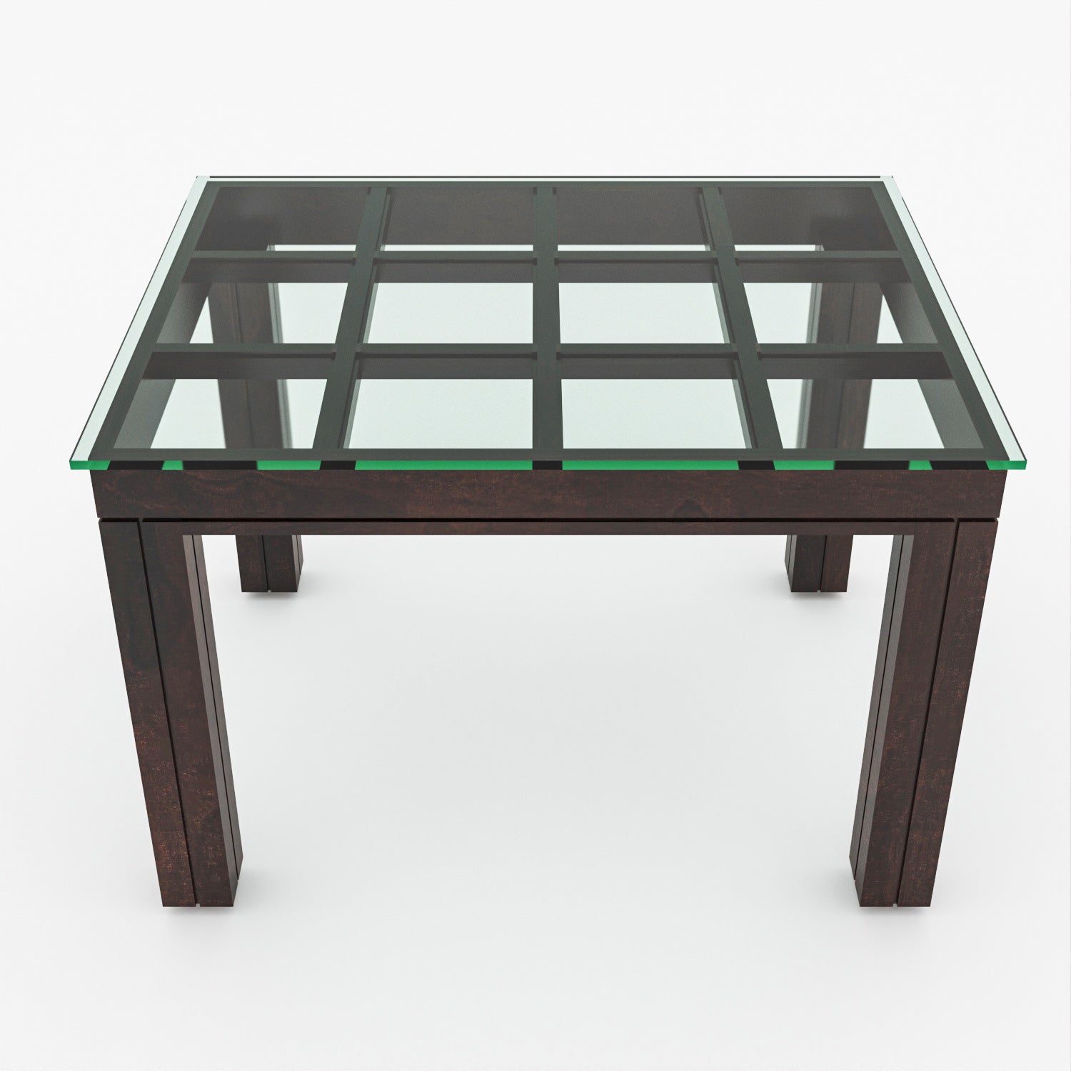 Auralis 4 Seater Round Solid Wood Glass Top Dining Table Set