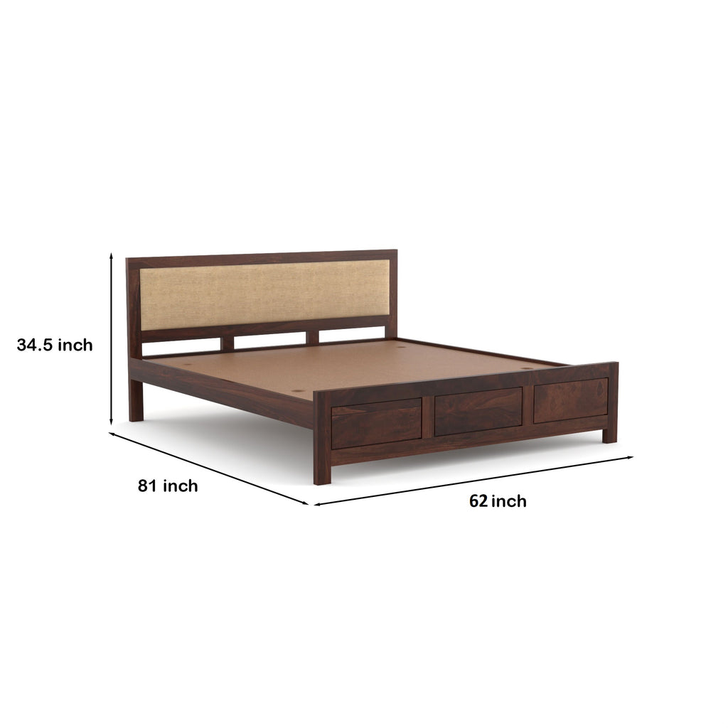 Flexir Solid Sheesham Wood Queen size bed | 3 Year Warranty