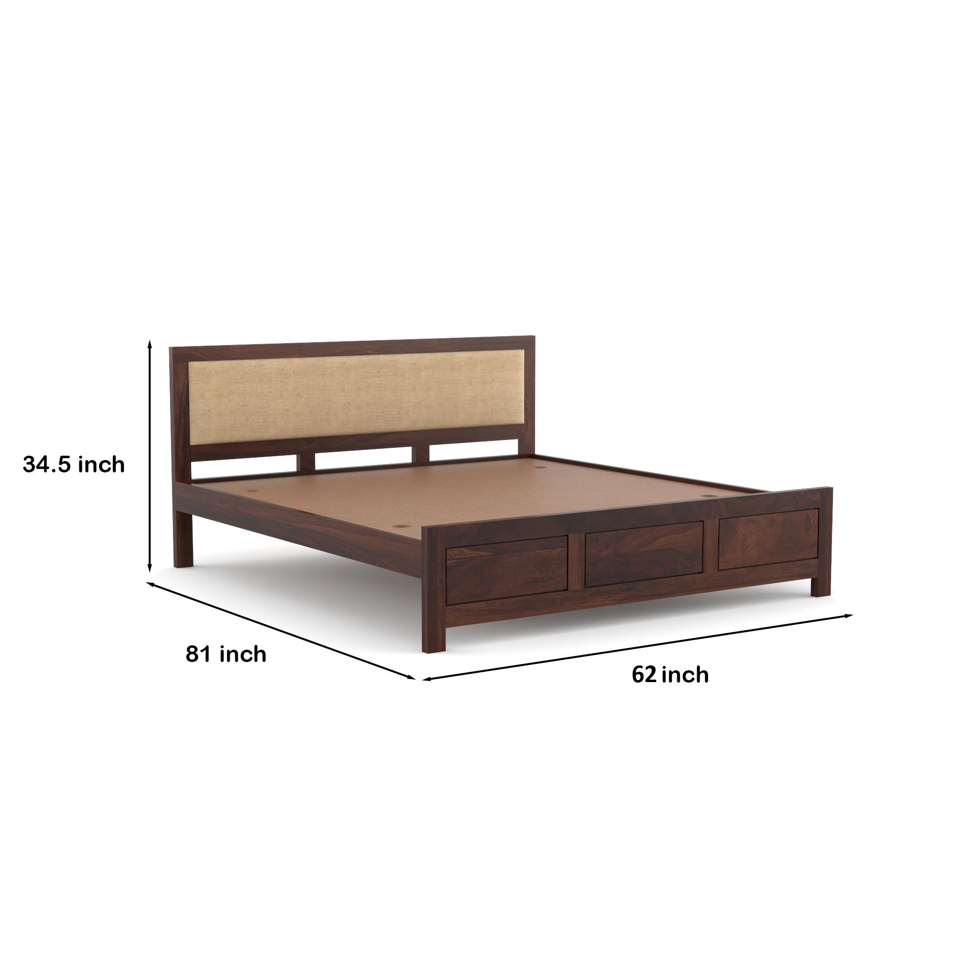 Flexir Solid Sheesham Wood Queen size bed | 3 Year Warranty