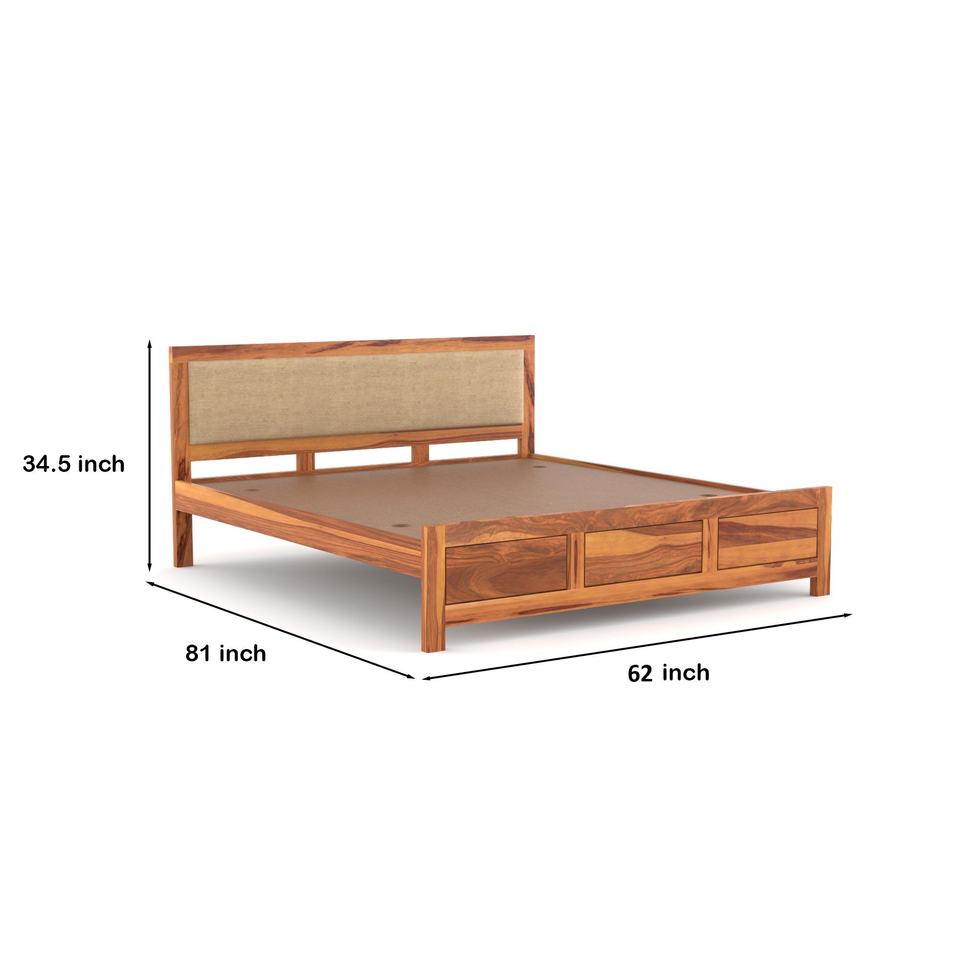 Flexir Solid Sheesham Wood Queen size bed | 3 Year Warranty