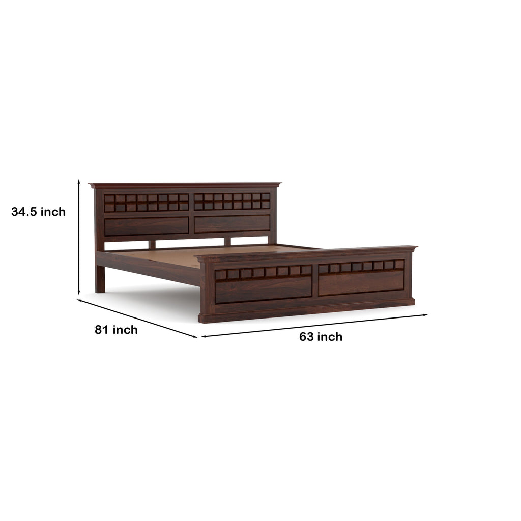 Solid Sheesham Wood queen size Bed without storage