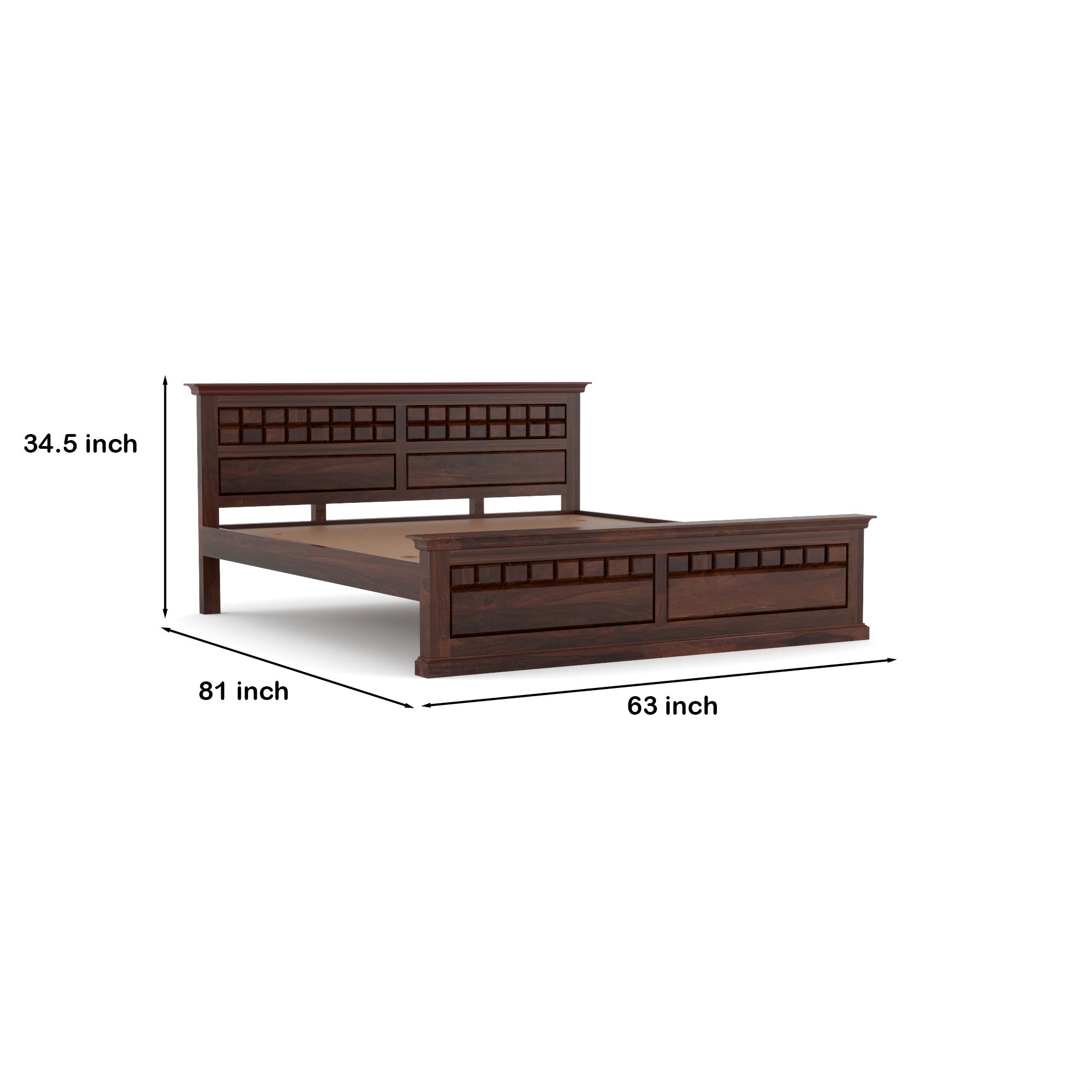 Solid Sheesham Wood queen size Bed without storage