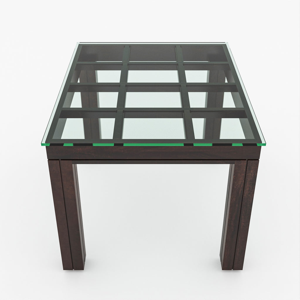 Auralis 4 Seater Round Solid Wood Glass Top Dining Table Set