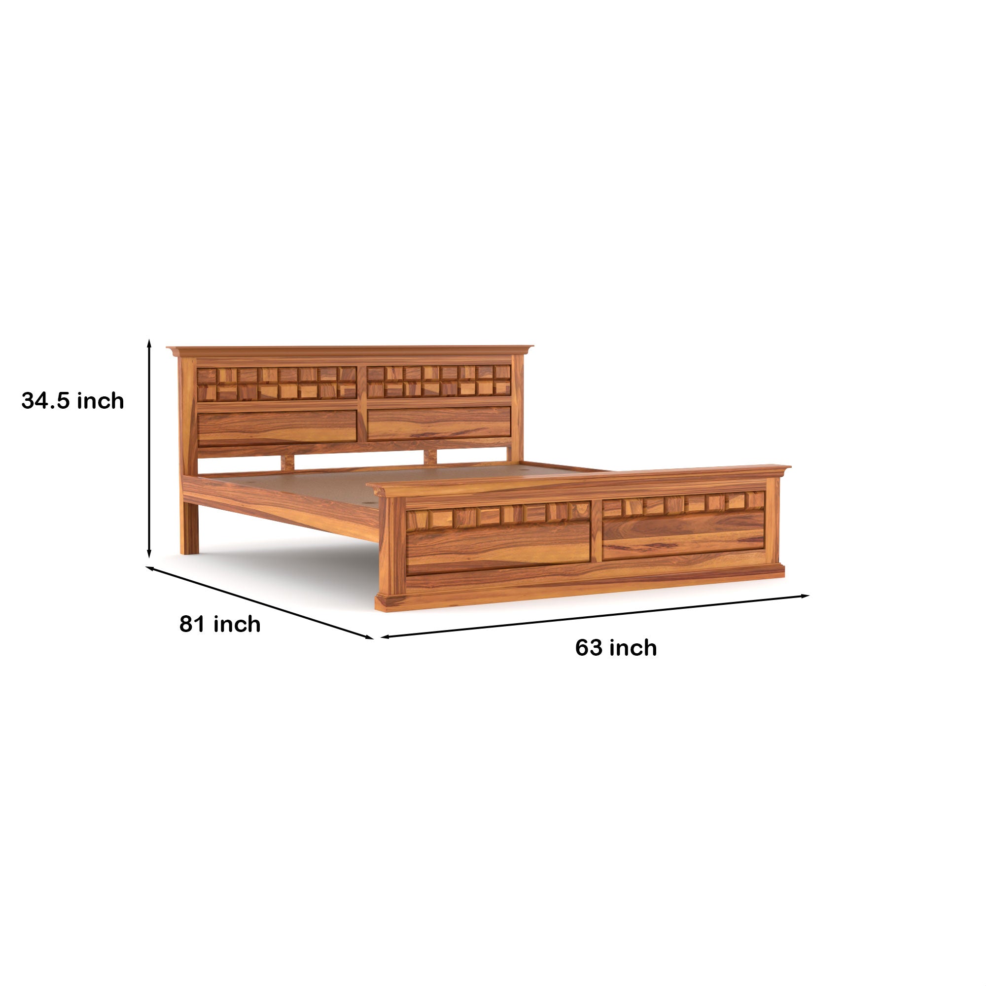 Solid Sheesham Wood queen size Bed without storage