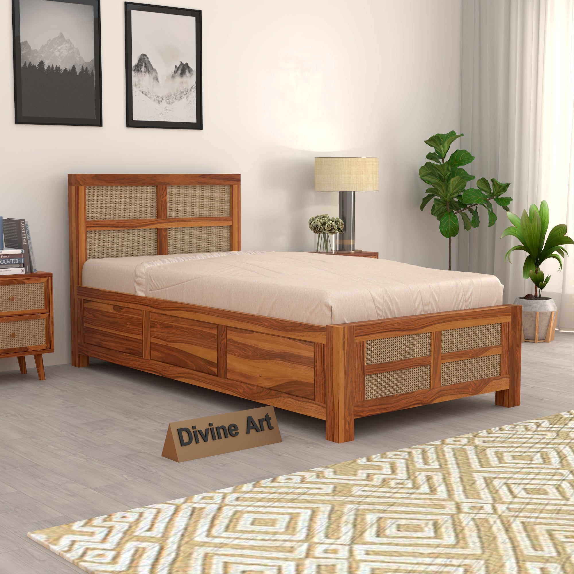 Solid Sheesham Wood single Bed