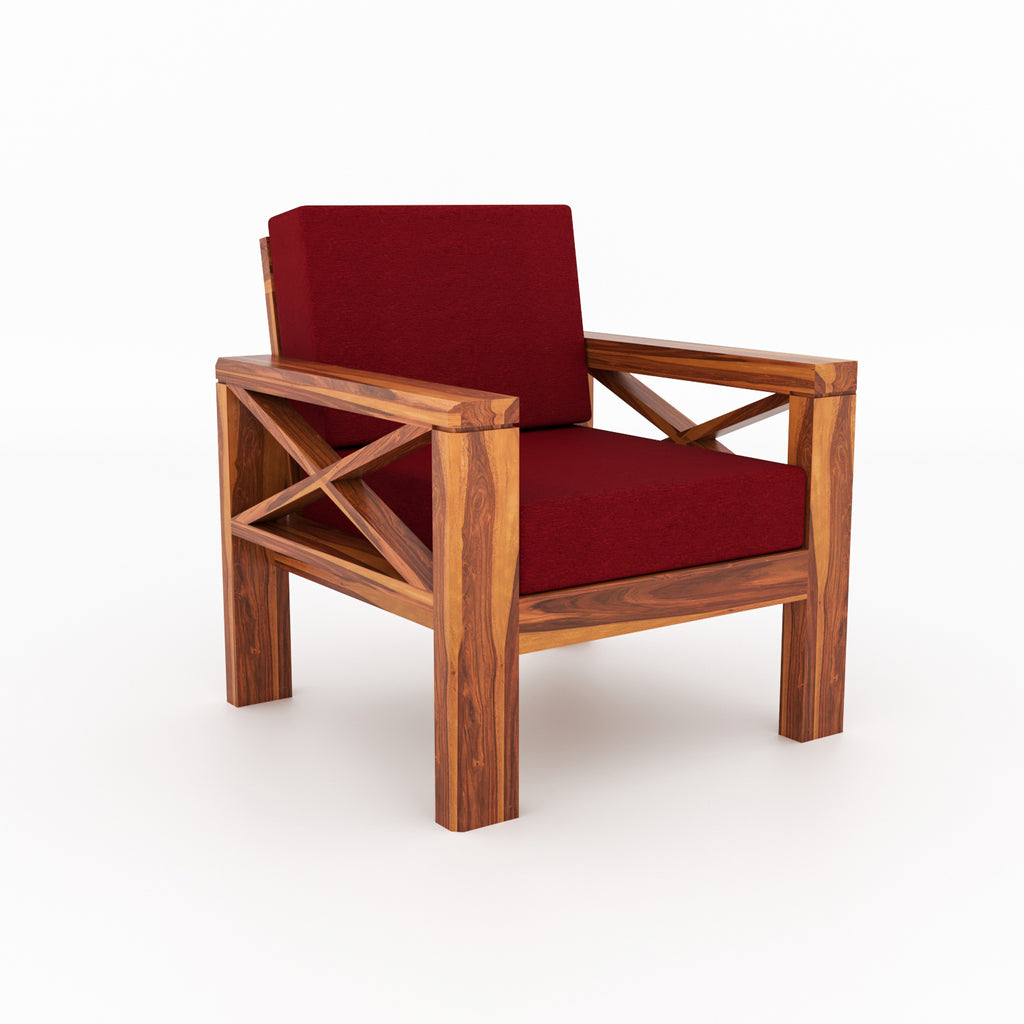 Boston Sheesham Wood 5 Seater Sofa Set | Natural Finish