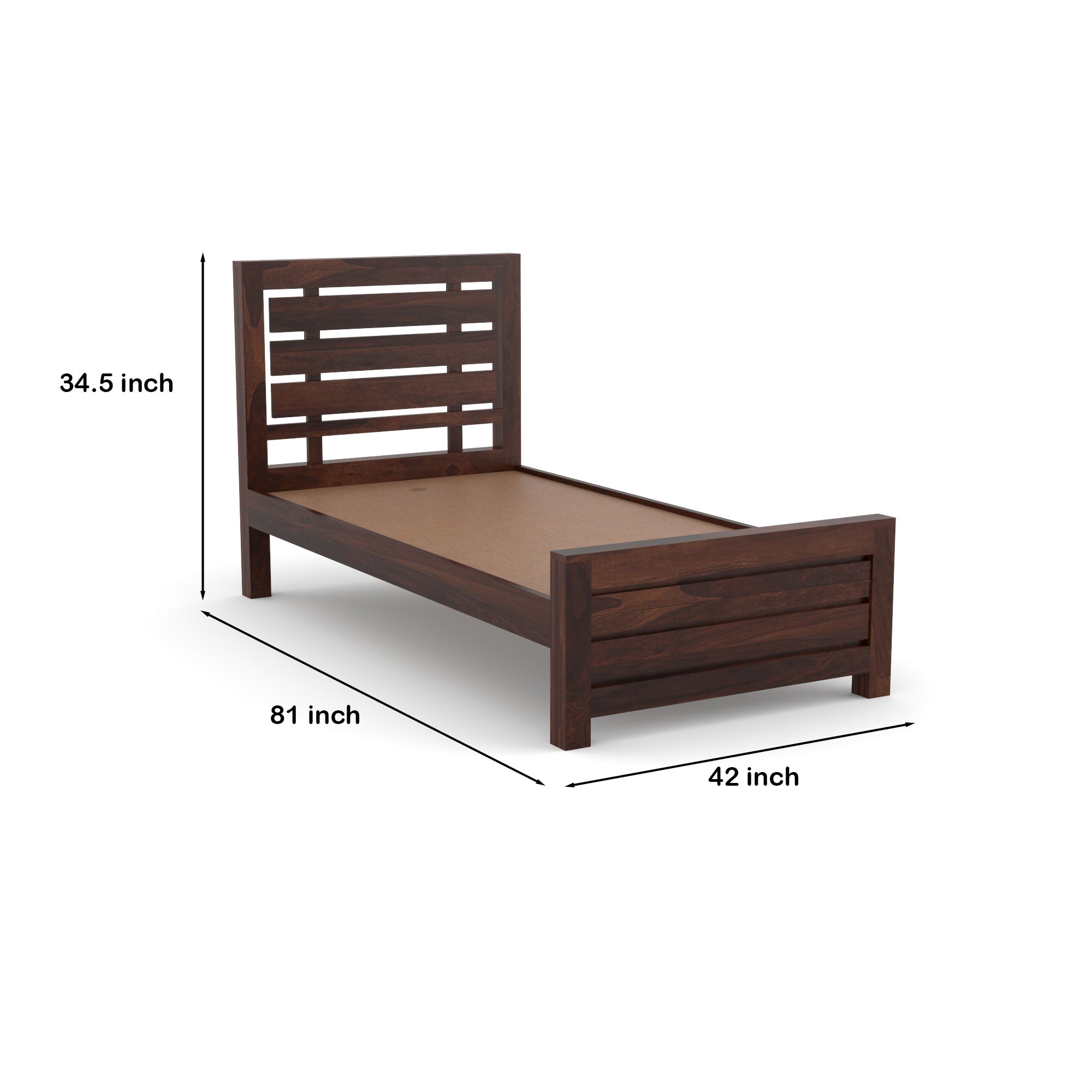 Solid Sheesham Wood Single Bed