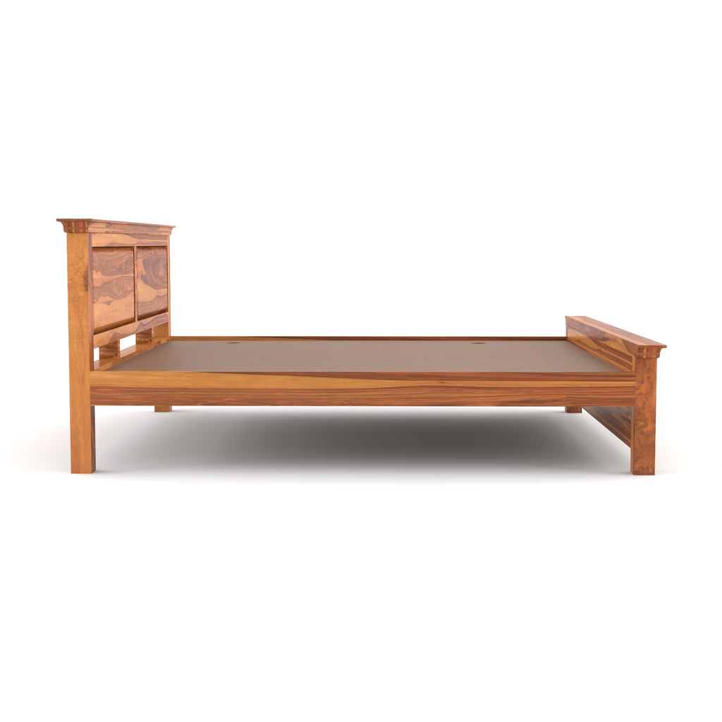 Solid Sheesham Wood Queen Bed