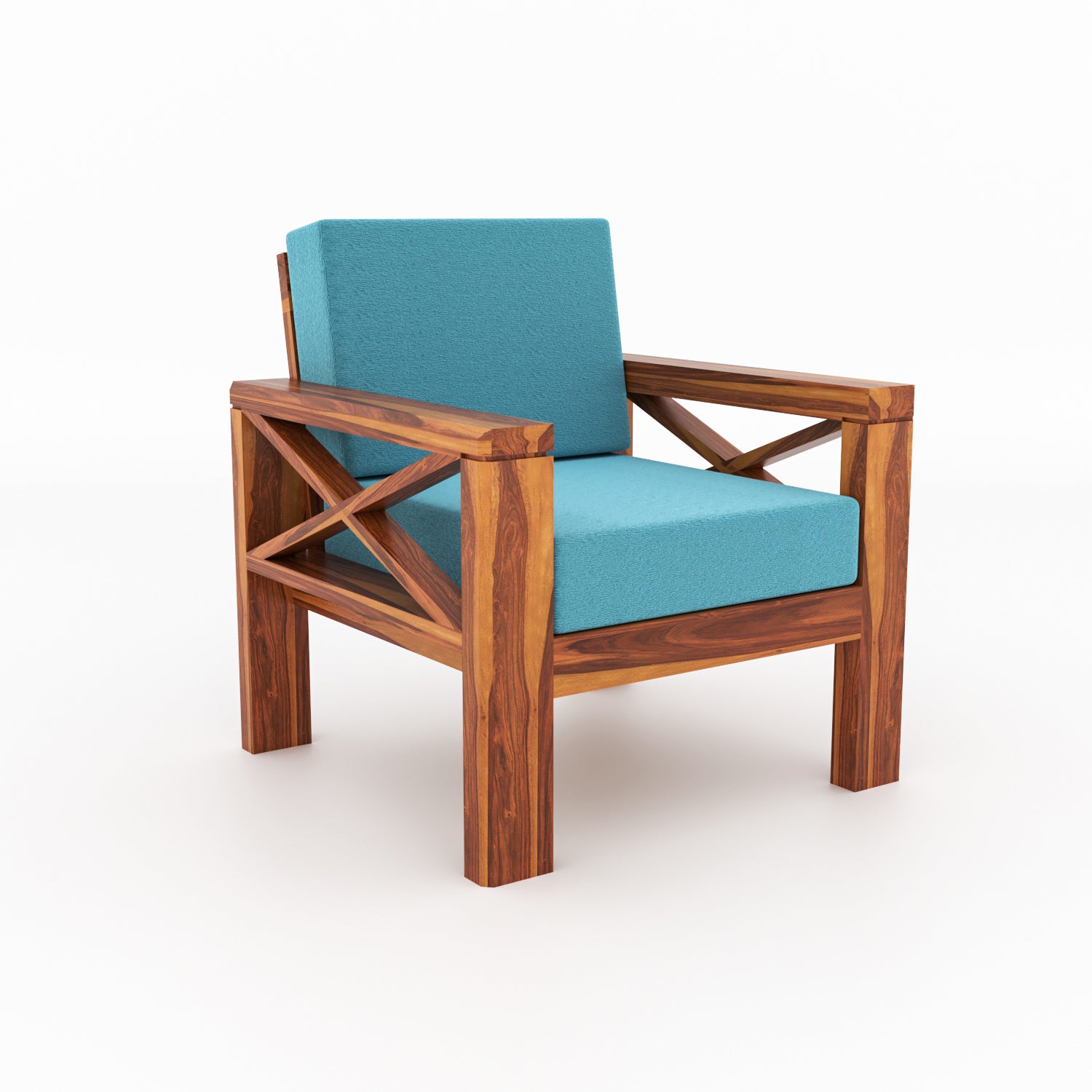 Boston Sheesham Wood 5 Seater Sofa Set | Natural Finish