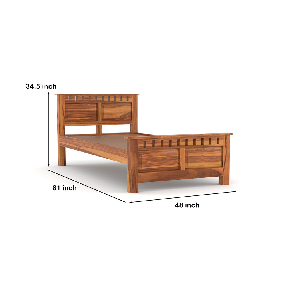 Solid Sheesham Wood Bed without storage