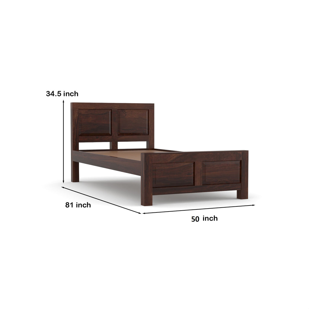 Solid Sheesham Wood Single Bed | 3 Year warranty