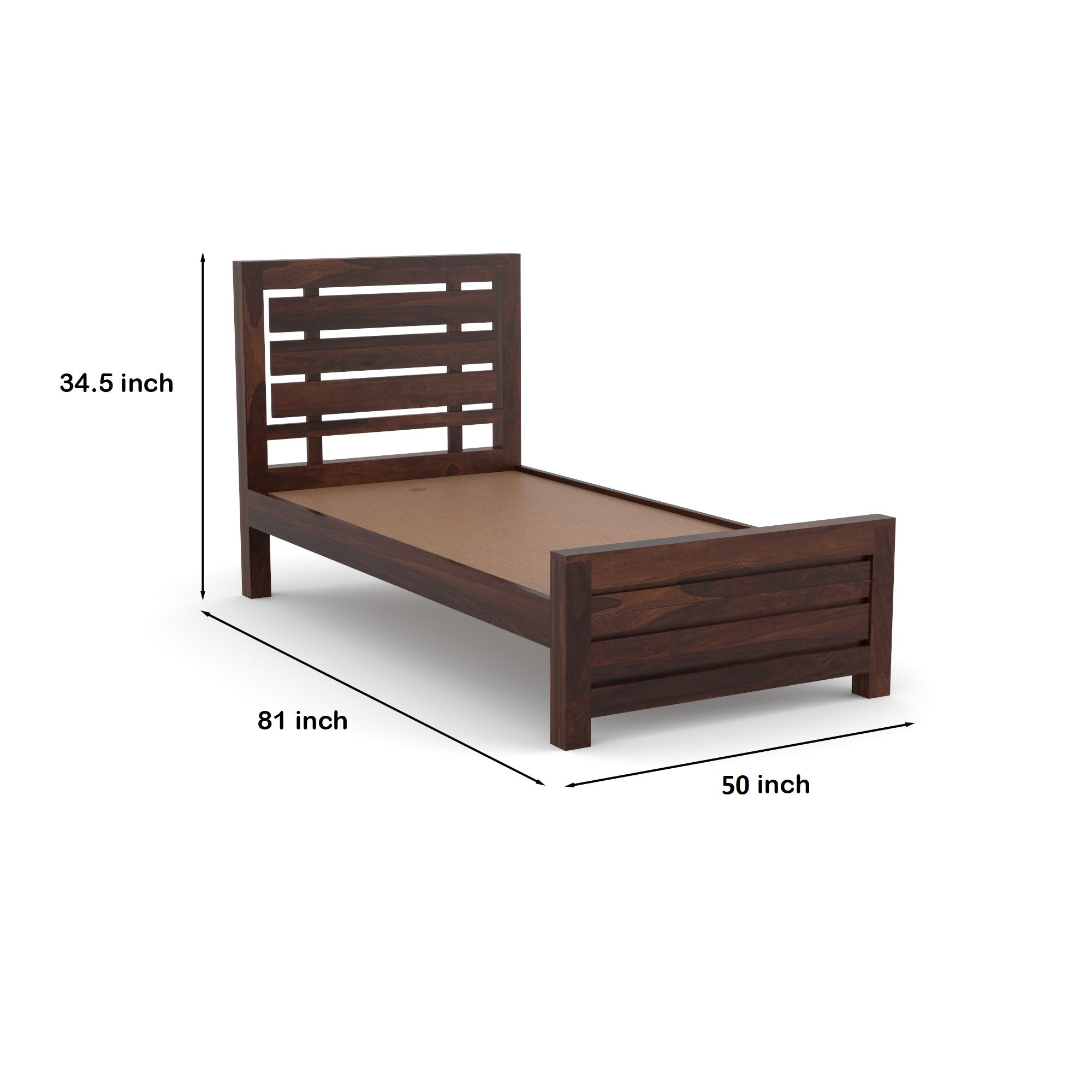 Furnexa  Solid Sheesham Wood Single Bed | 3 Year Warranty