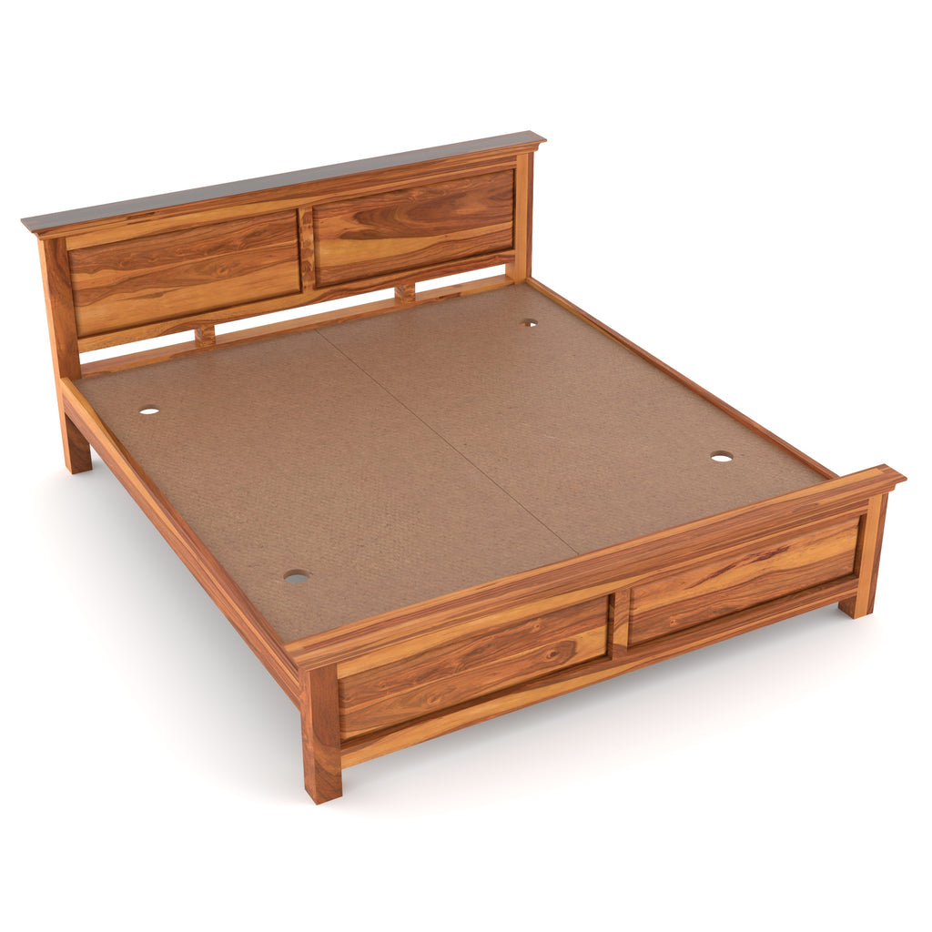 Solid Sheesham Wood Queen Bed