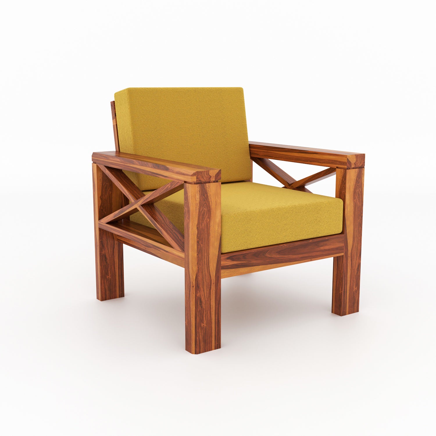 Boston Sheesham Wood 5 Seater Sofa Set | Natural Finish